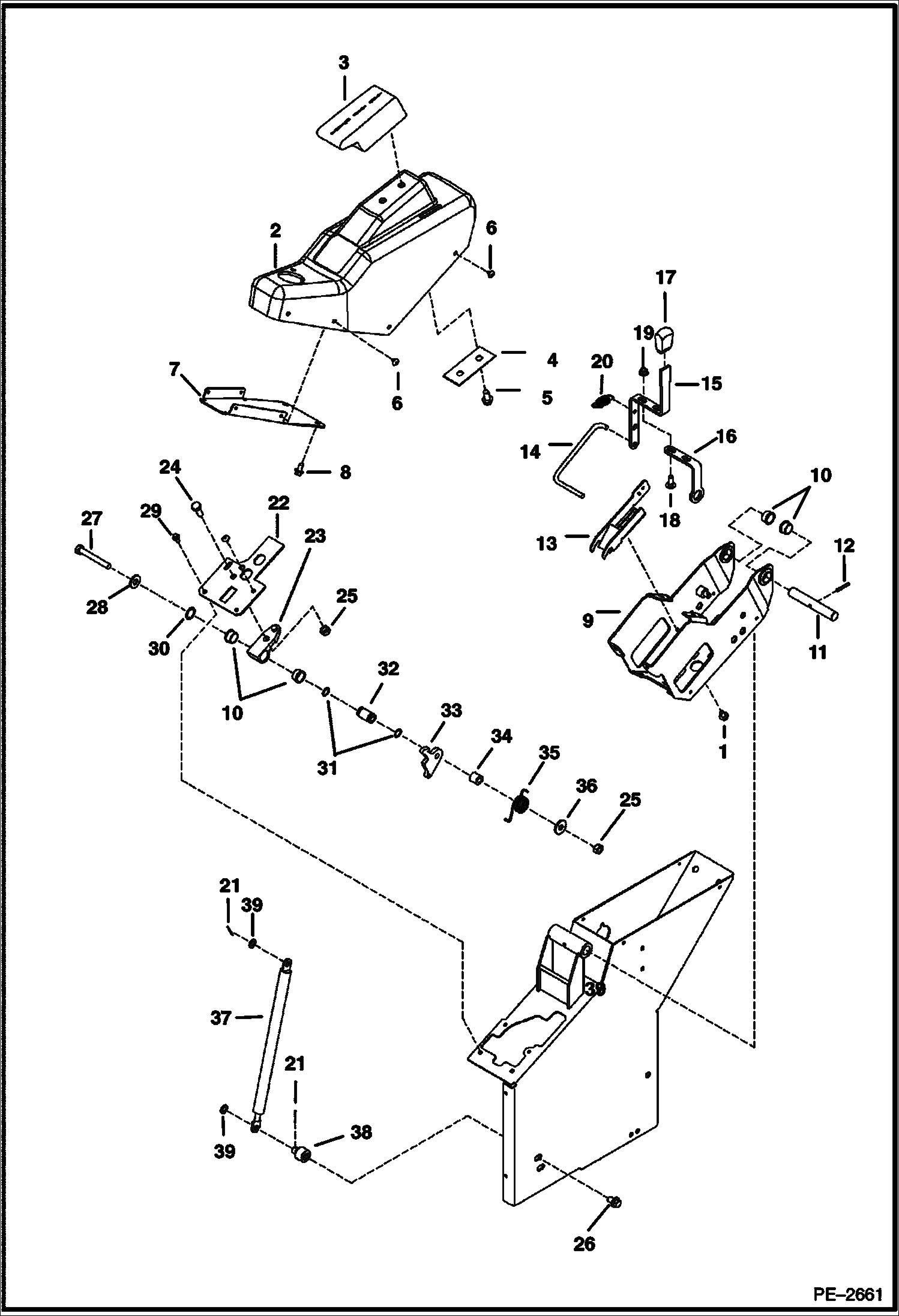 Схема запчастей Bobcat 323 - CONTROL CONSOLE CONTROLS