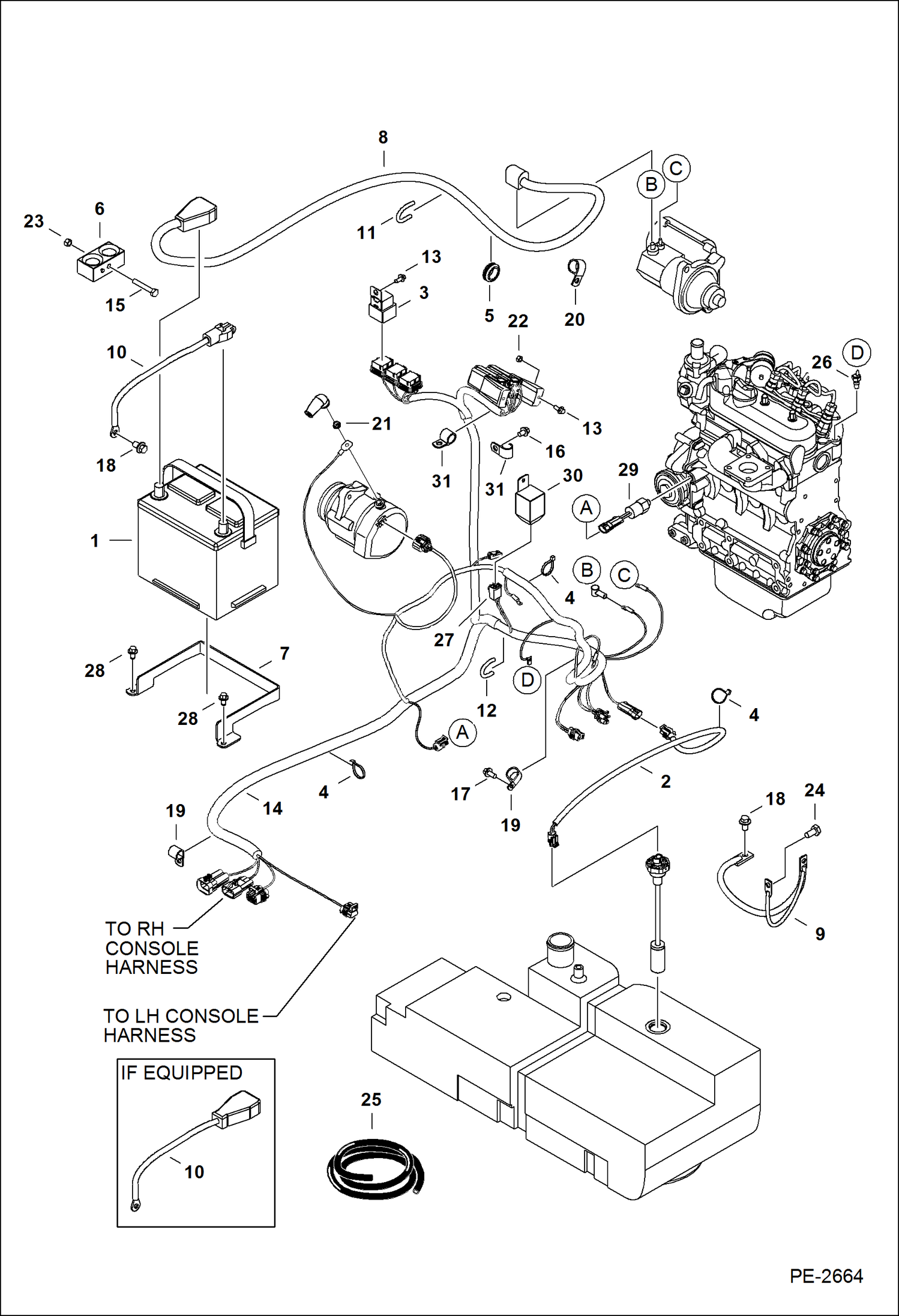 Схема запчастей Bobcat 320 - ELECTRICAL (Engine) ELECTRICAL SYSTEM