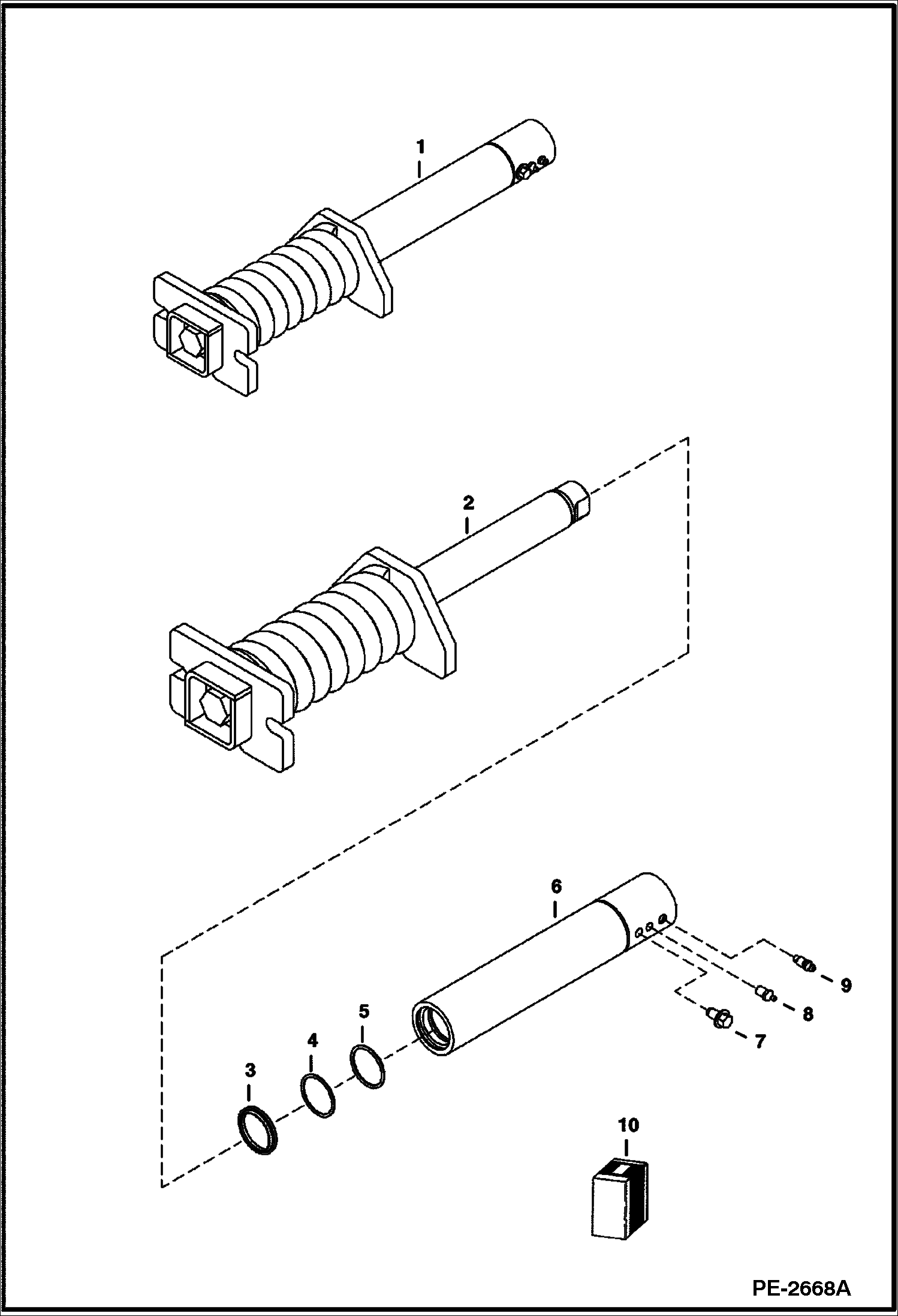 Схема запчастей Bobcat 430 - TRACK TENSIONER (W/O Replaceable Shaft)(1.75 Shaft OD)) (S/N 562511125, 562711001 & Above) UNDERCARRIAGE