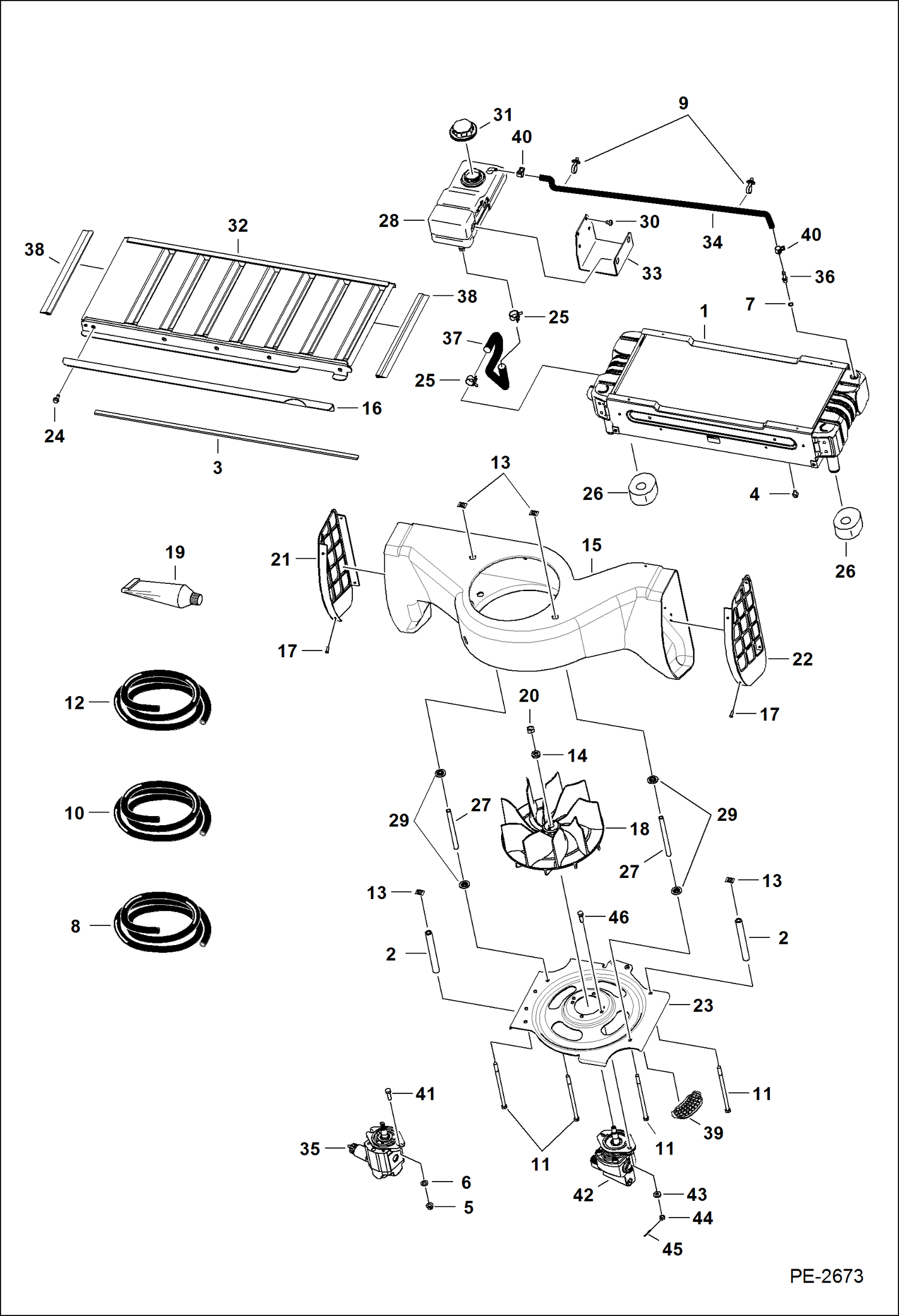 Схема запчастей Bobcat S-Series - COOLING SYSTEM POWER UNIT