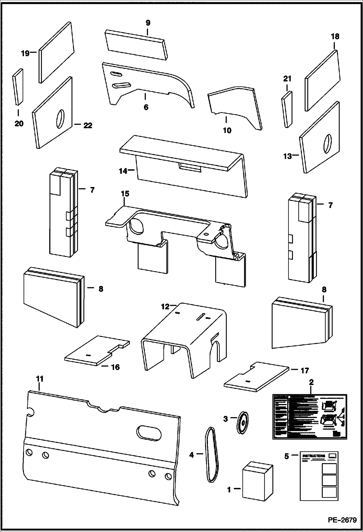 Схема запчастей Bobcat 800s - SOUND KIT (S/N & Abv) ACCESSORIES & OPTIONS