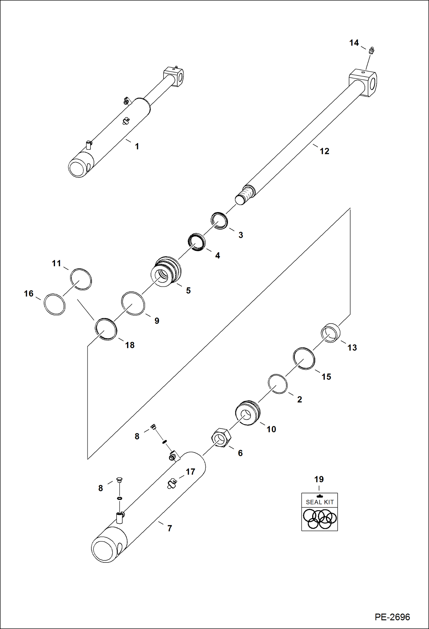 Схема запчастей Bobcat 5600 - TILT CYLINDER HYDRAULIC SYSTEM