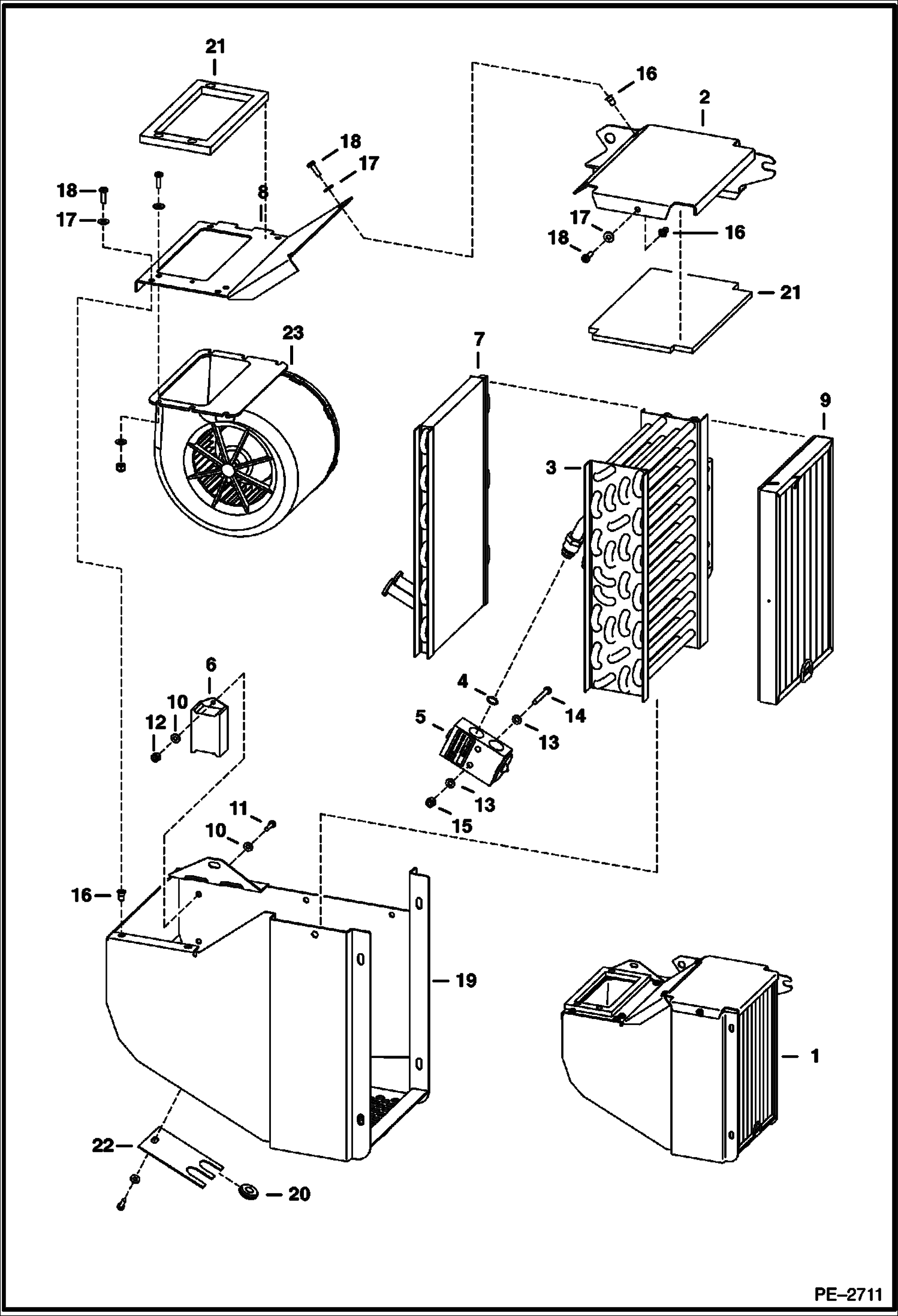 Схема запчастей Bobcat 5600 - HEATER & A/C (HVAC Assy) ACCESSORIES & OPTIONS