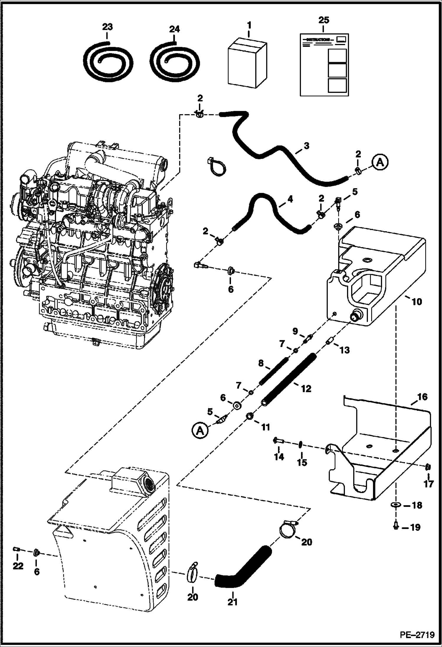 Схема запчастей Bobcat 5600 - AUXILIARY FUEL TANK KIT ACCESSORIES & OPTIONS