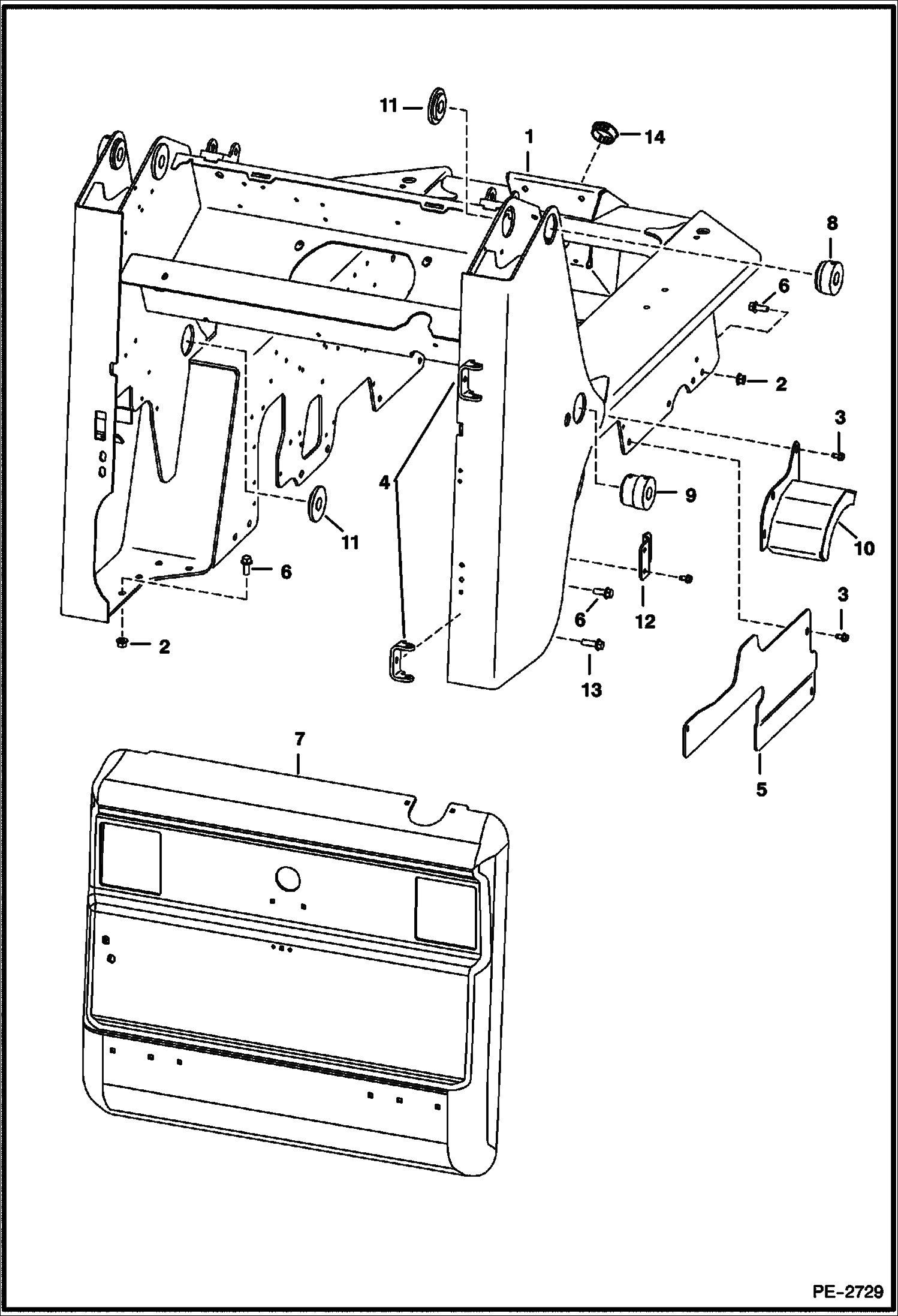 Схема запчастей Bobcat T-Series - MAIN FRAME MAIN FRAME