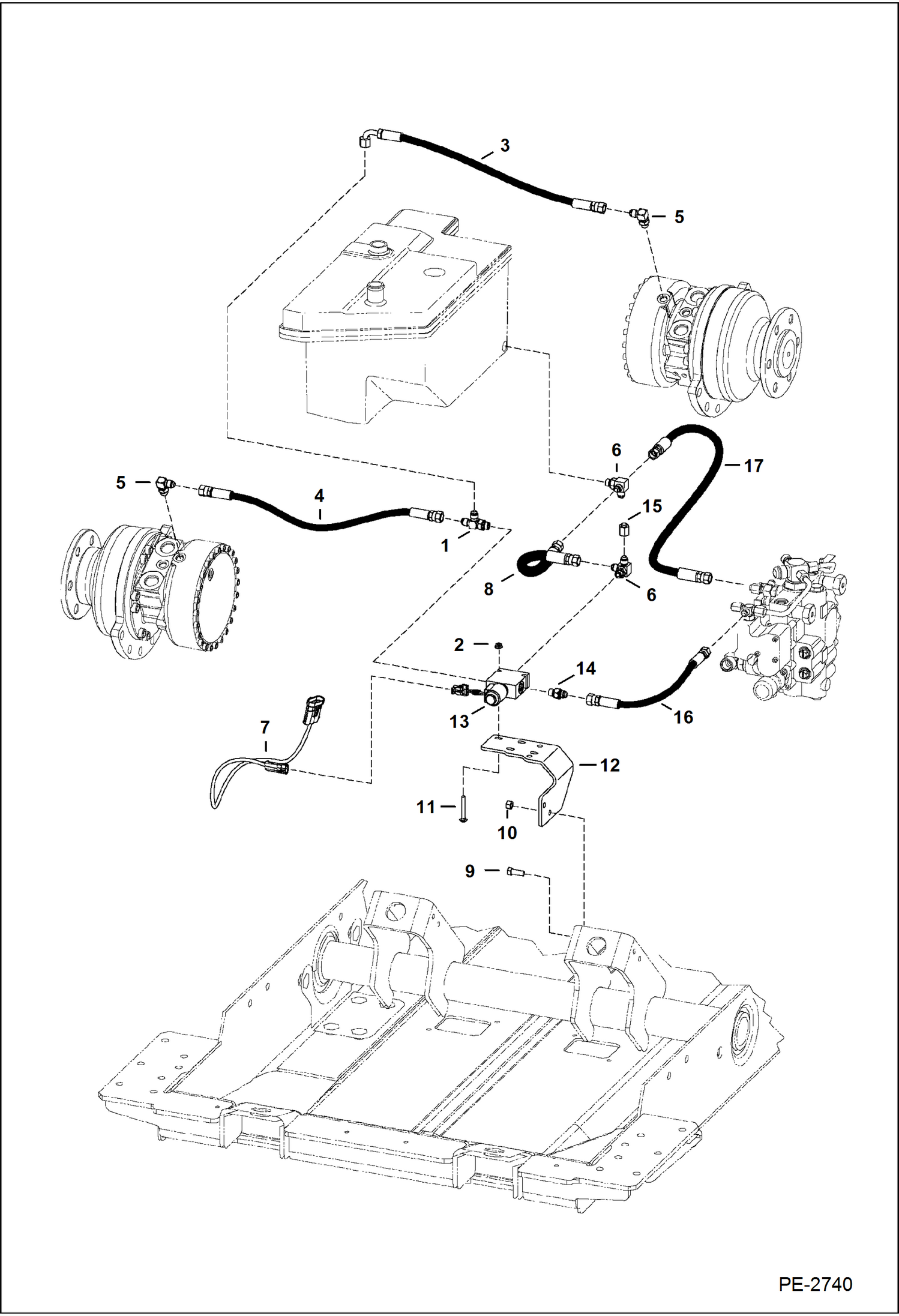 Схема запчастей Bobcat T-Series - HYDROSTATIC CIRCUITRY (Brake Valve) HYDROSTATIC SYSTEM