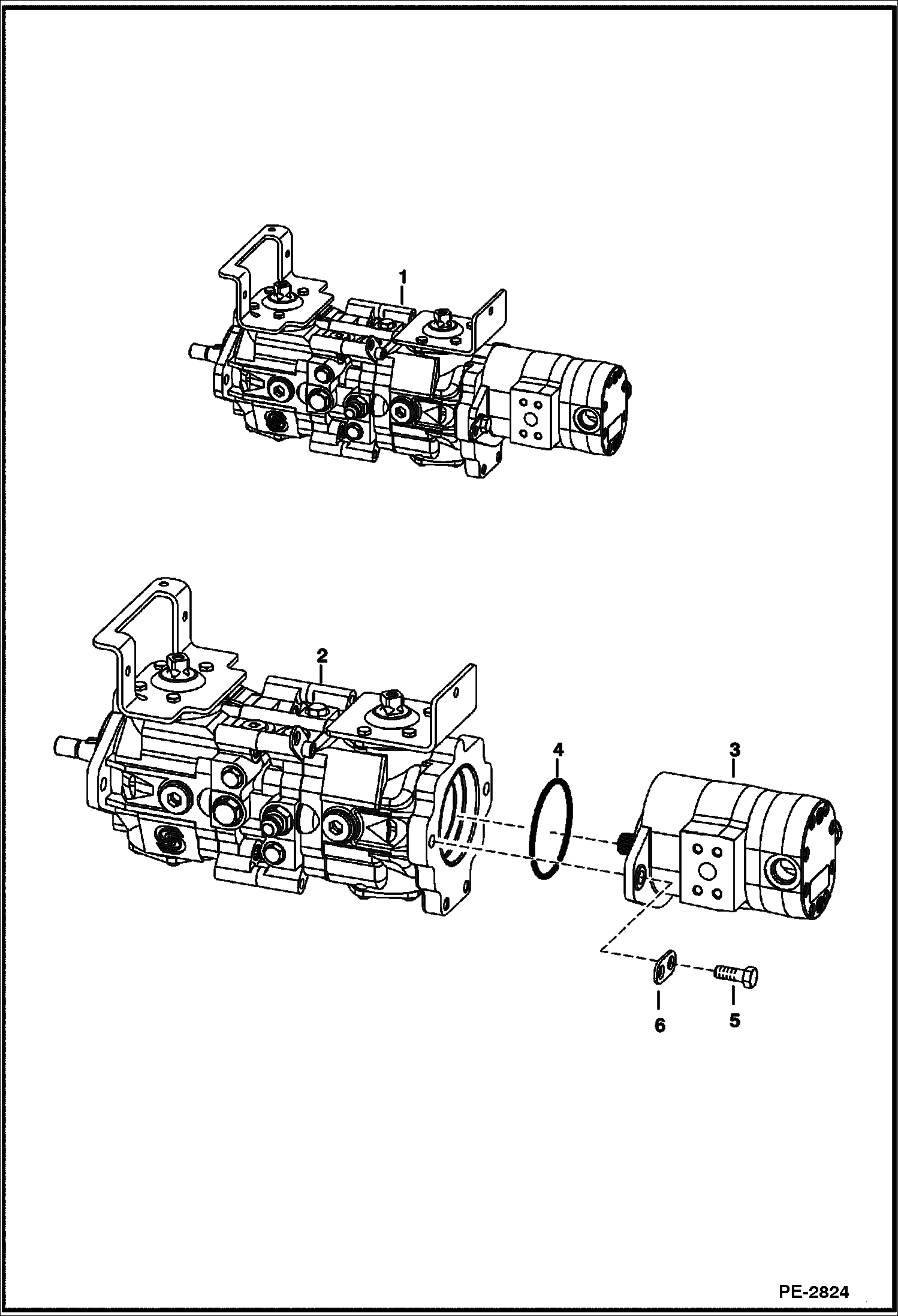 Схема запчастей Bobcat S-Series - HYDROSTATIC PUMP/GEAR PUMP (Identification) HYDROSTATIC SYSTEM