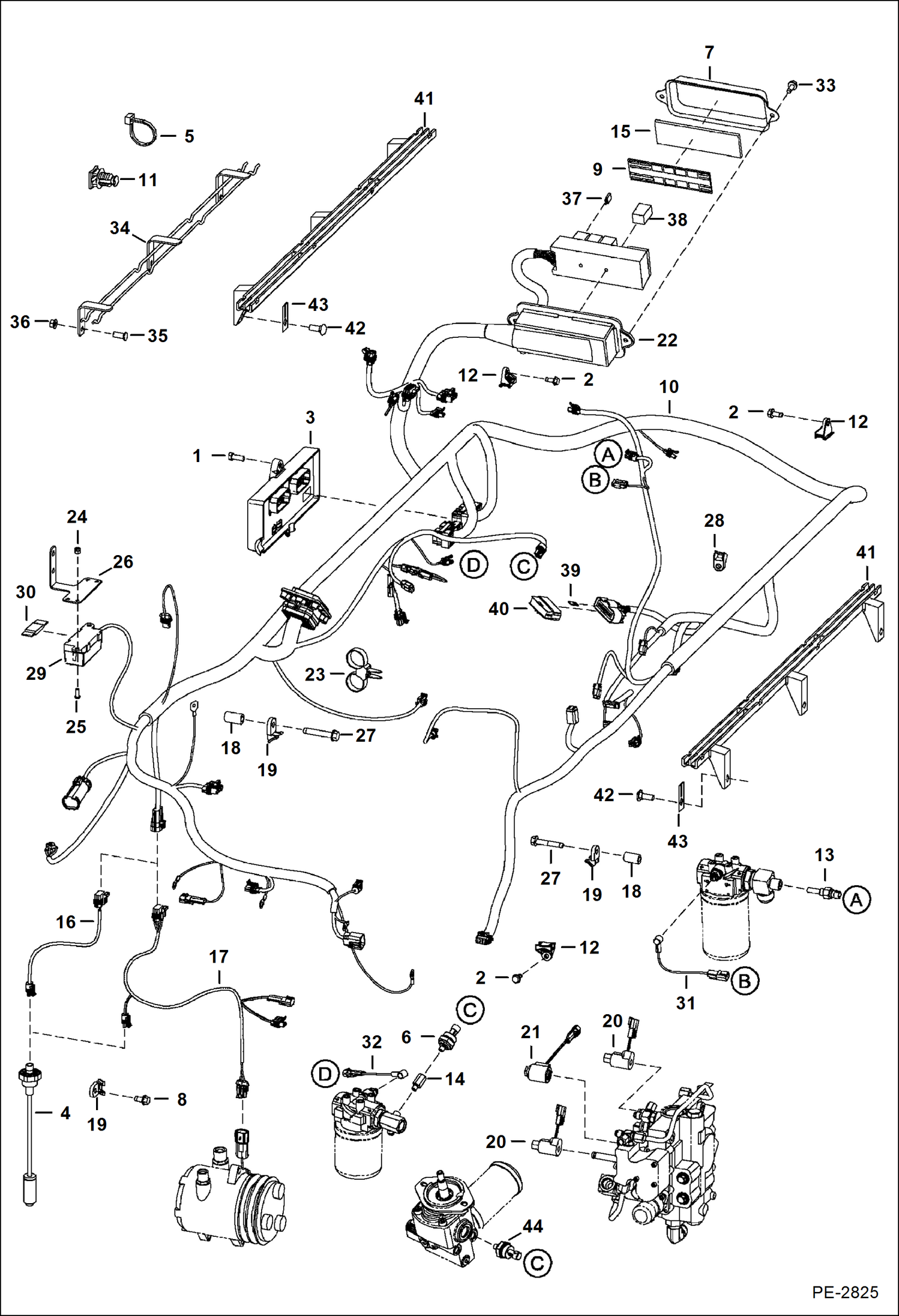 Схема запчастей Bobcat A-Series - ENGINE ELECTRICAL (W/Controller) ELECTRICAL SYSTEM