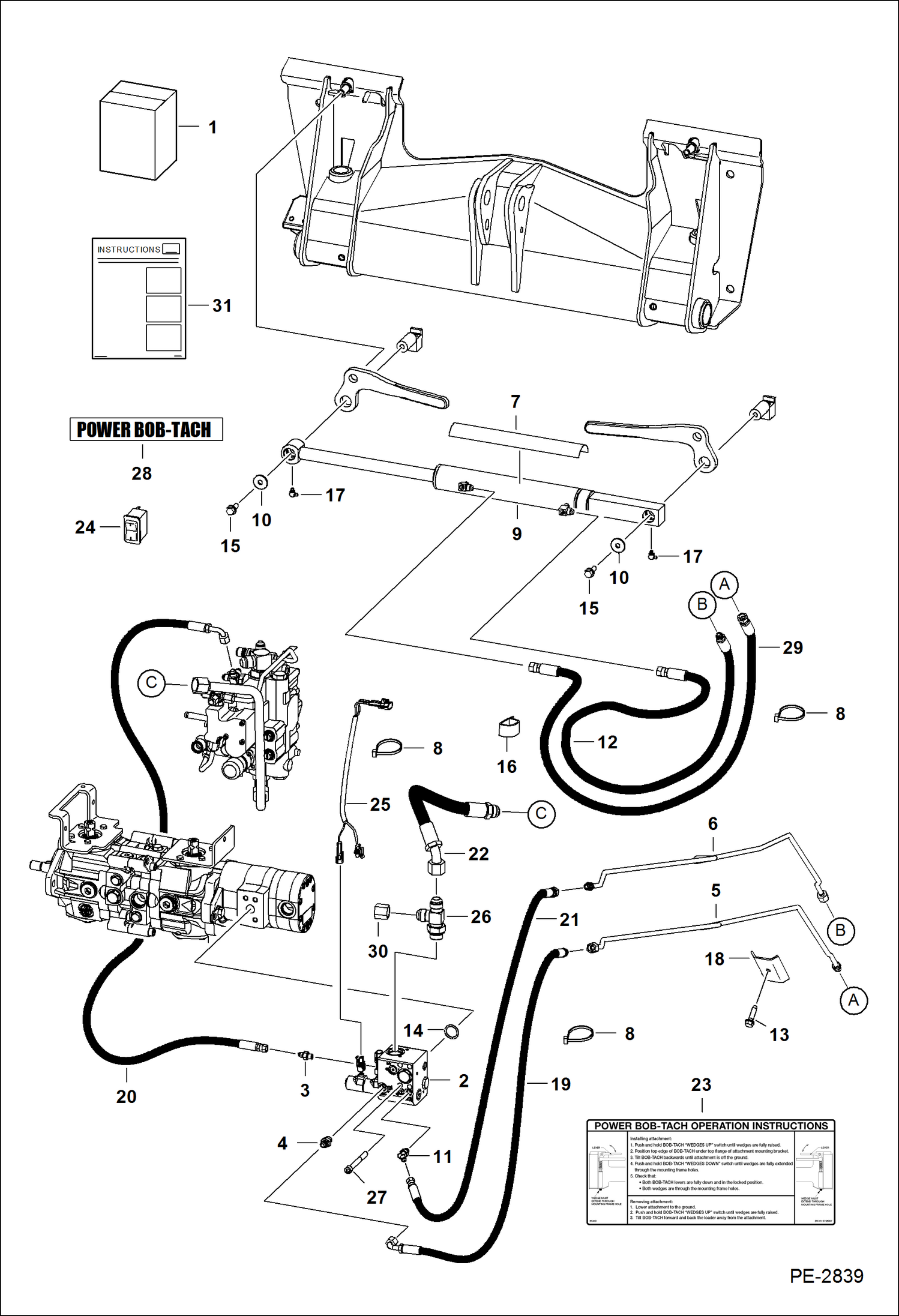 Схема запчастей Bobcat S-Series - POWER BOB-TACH KIT ACCESSORIES & OPTIONS