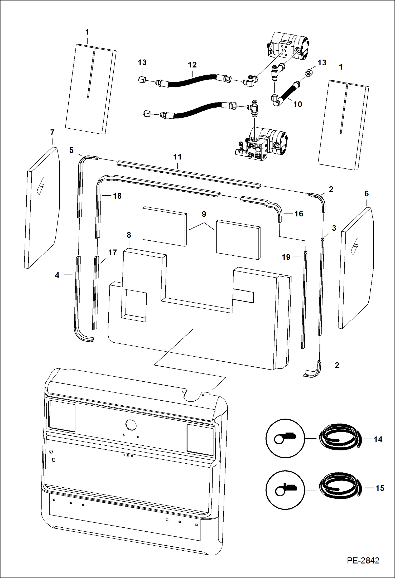 Схема запчастей Bobcat S-Series - SOUND/NOISE REDUCTION OPTION (Bystander) ACCESSORIES & OPTIONS