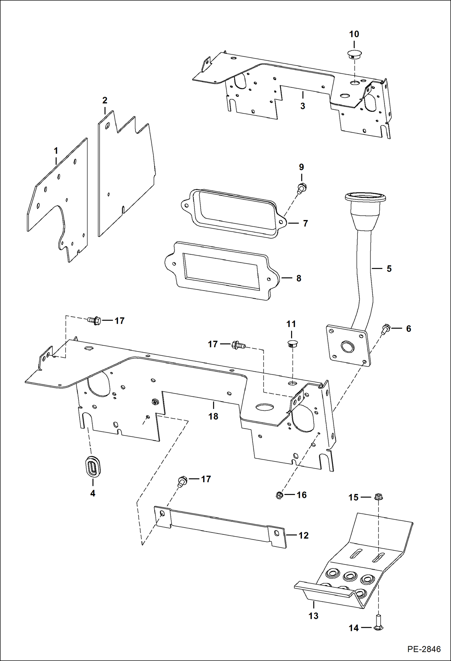 Схема запчастей Bobcat S-Series - PANELS (Selectable Joystick Controls) MAIN FRAME