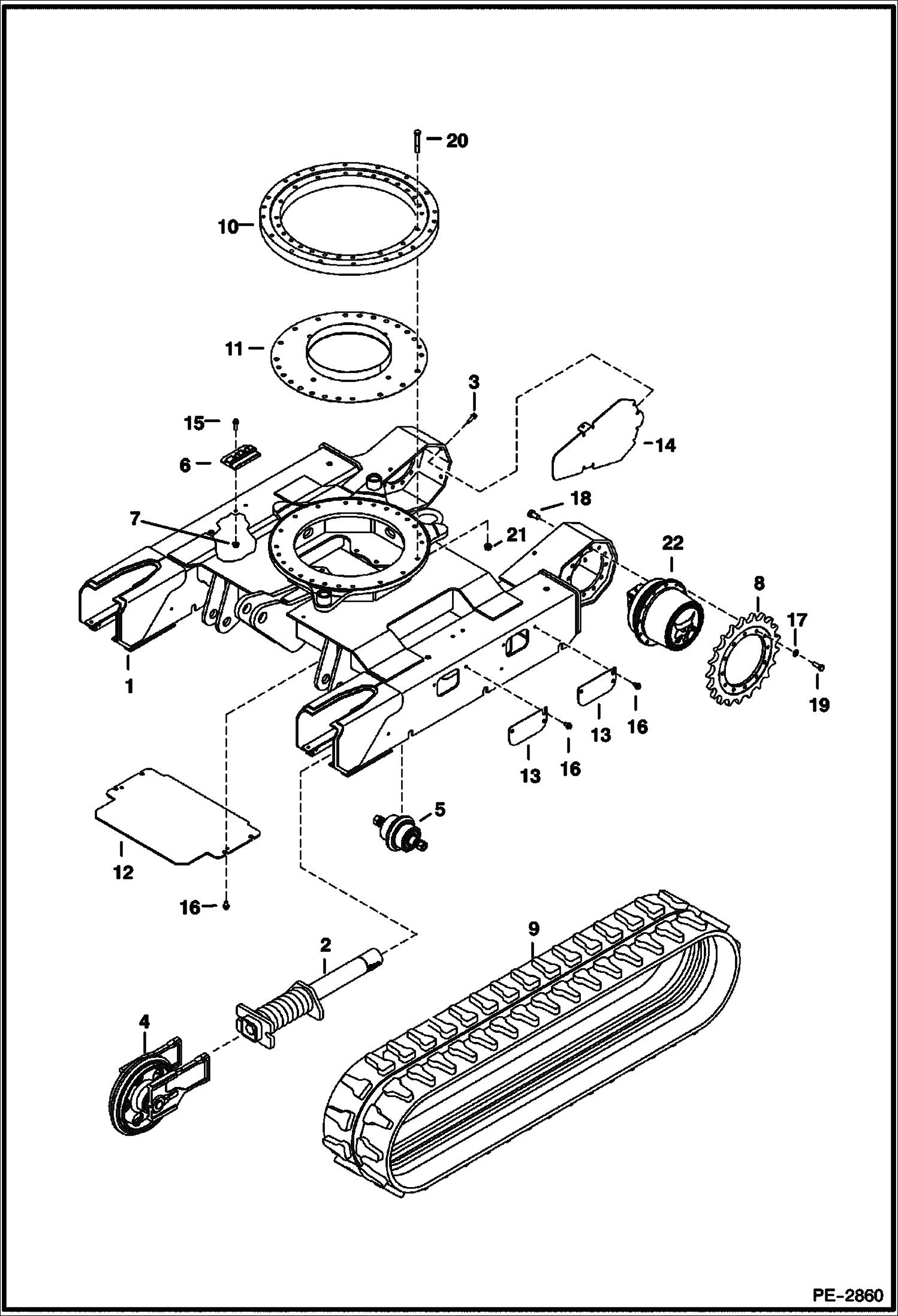 Схема запчастей Bobcat 328 - UNDERCARRIAGE (S/N 234113833, 234213828 & Below) UNDERCARRIAGE