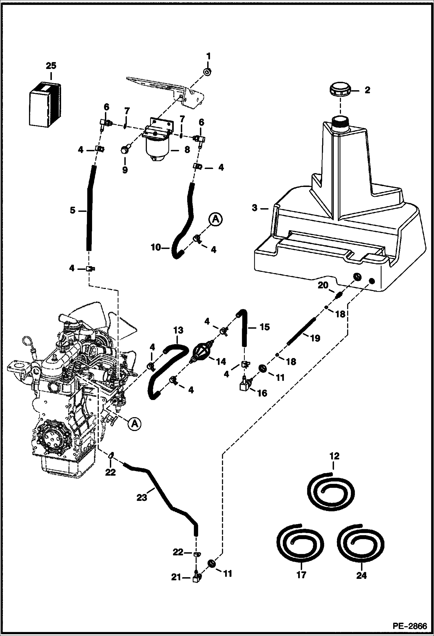 Схема запчастей Bobcat Mini Tracks Loaders - FUEL SYSTEMS MAIN FRAME