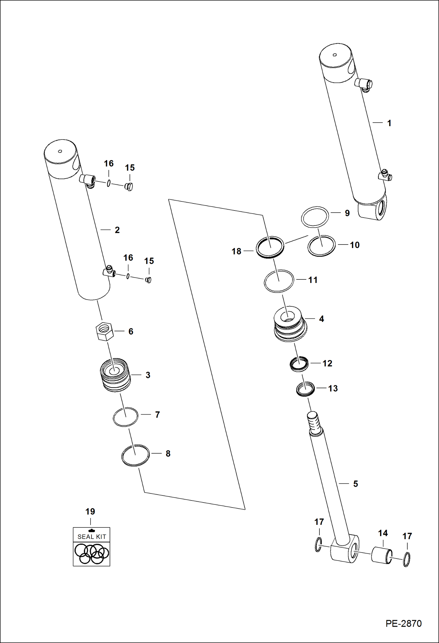 Схема запчастей Bobcat S-Series - TILT CYLINDER HYDRAULIC SYSTEM