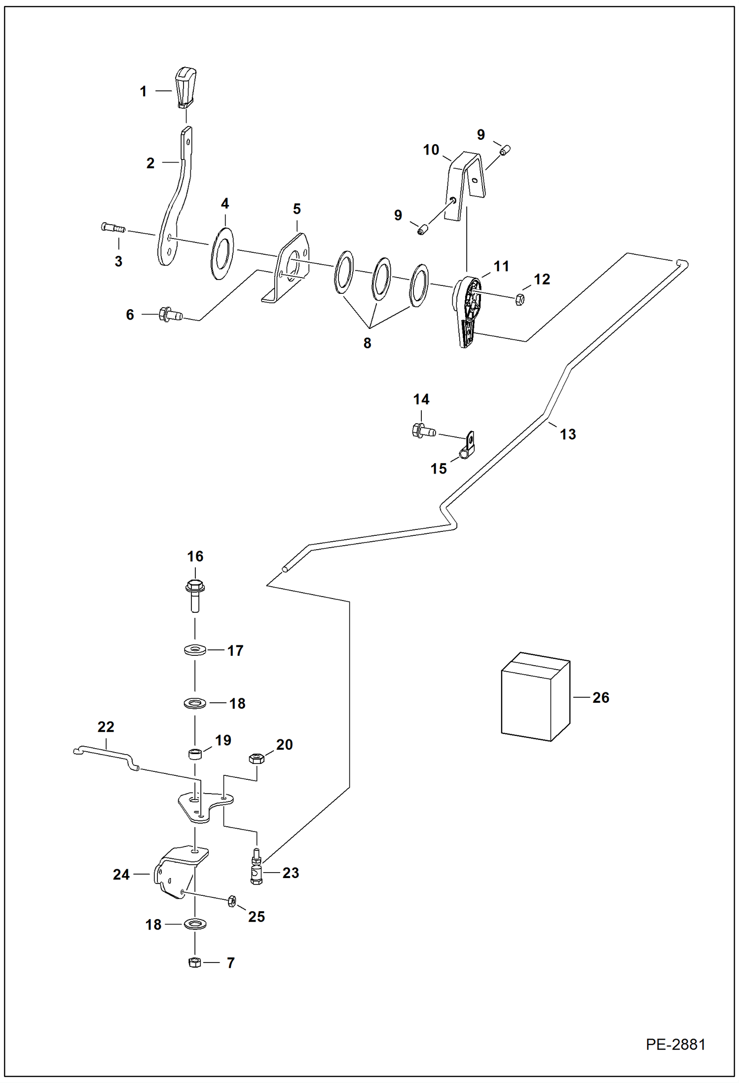 Схема запчастей Bobcat S-Series - ENGINE SPEED CONTROL (Manual Controls) POWER UNIT