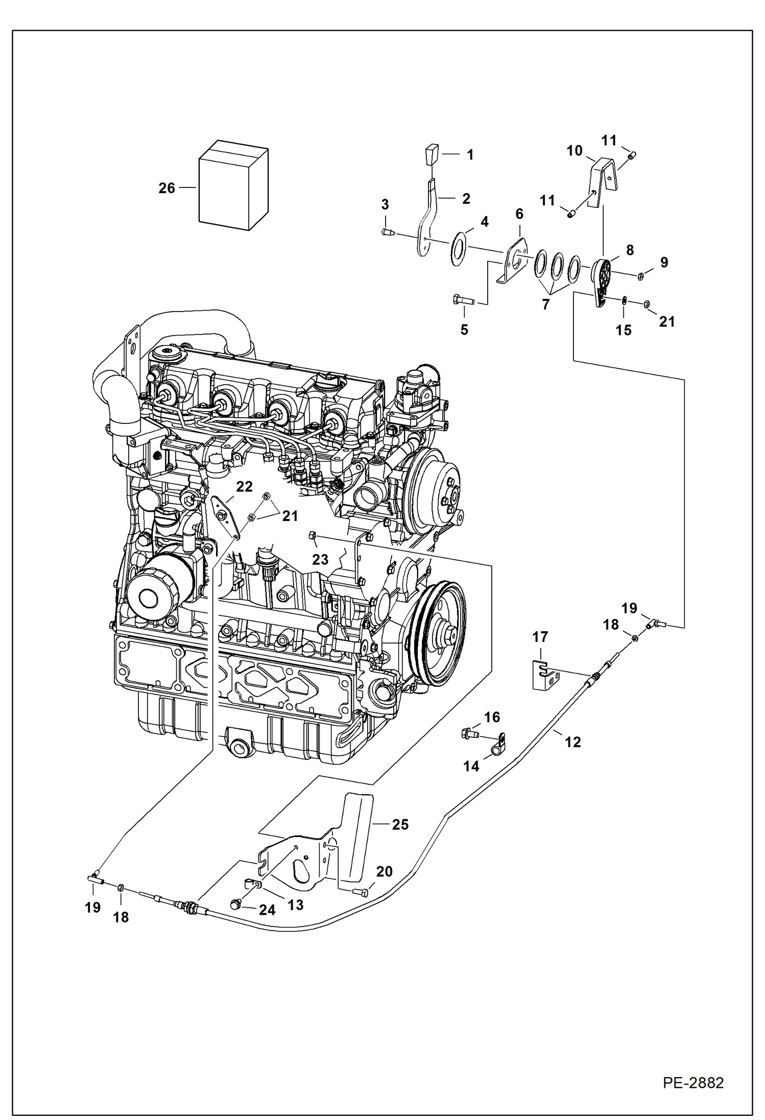 Схема запчастей Bobcat S-Series - ENGINE SPEED CONTROL POWER UNIT