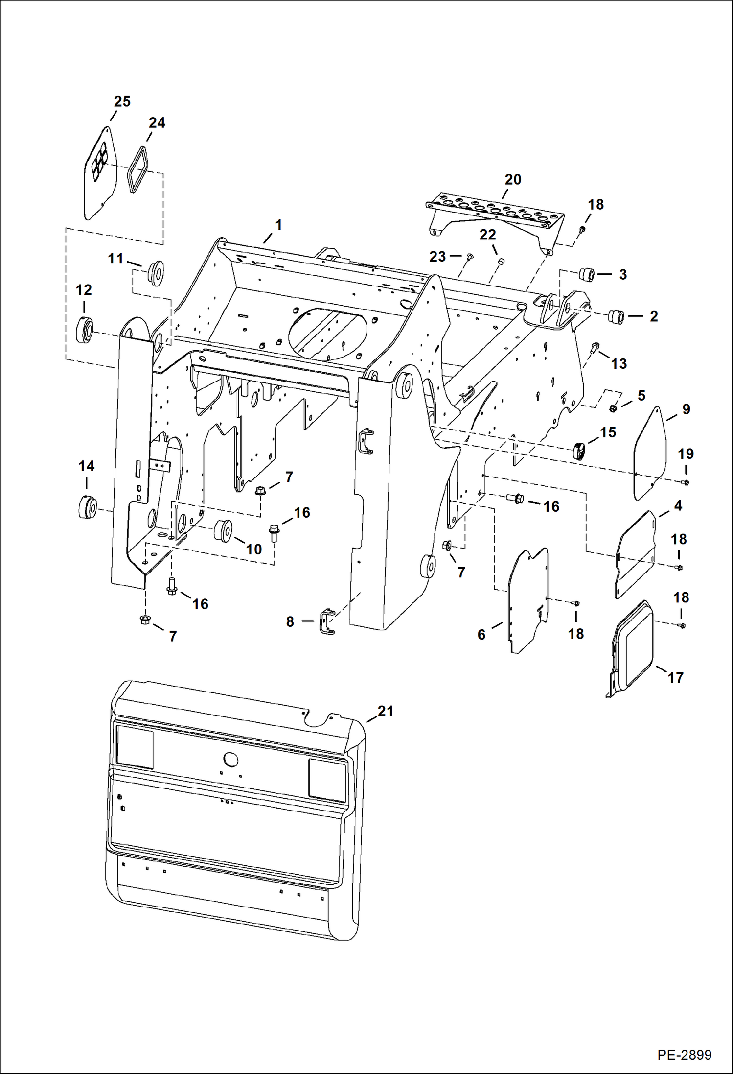 Схема запчастей Bobcat S-Series - MAIN FRAME (S/N 530940136 & Below) MAIN FRAME