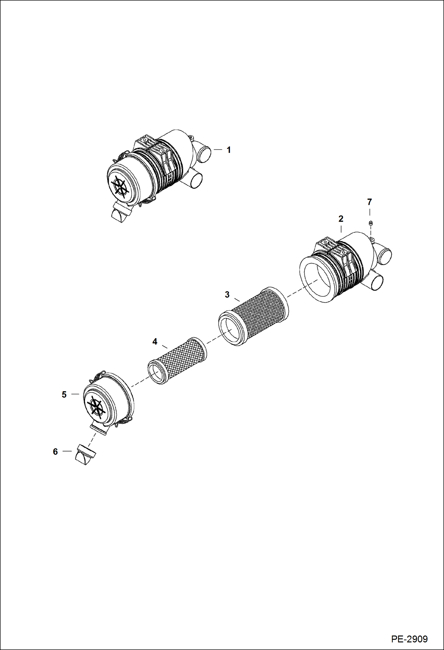 Схема запчастей Bobcat 331 - AIR CLEANER (S/N 512913001 - 512915199) POWER UNIT