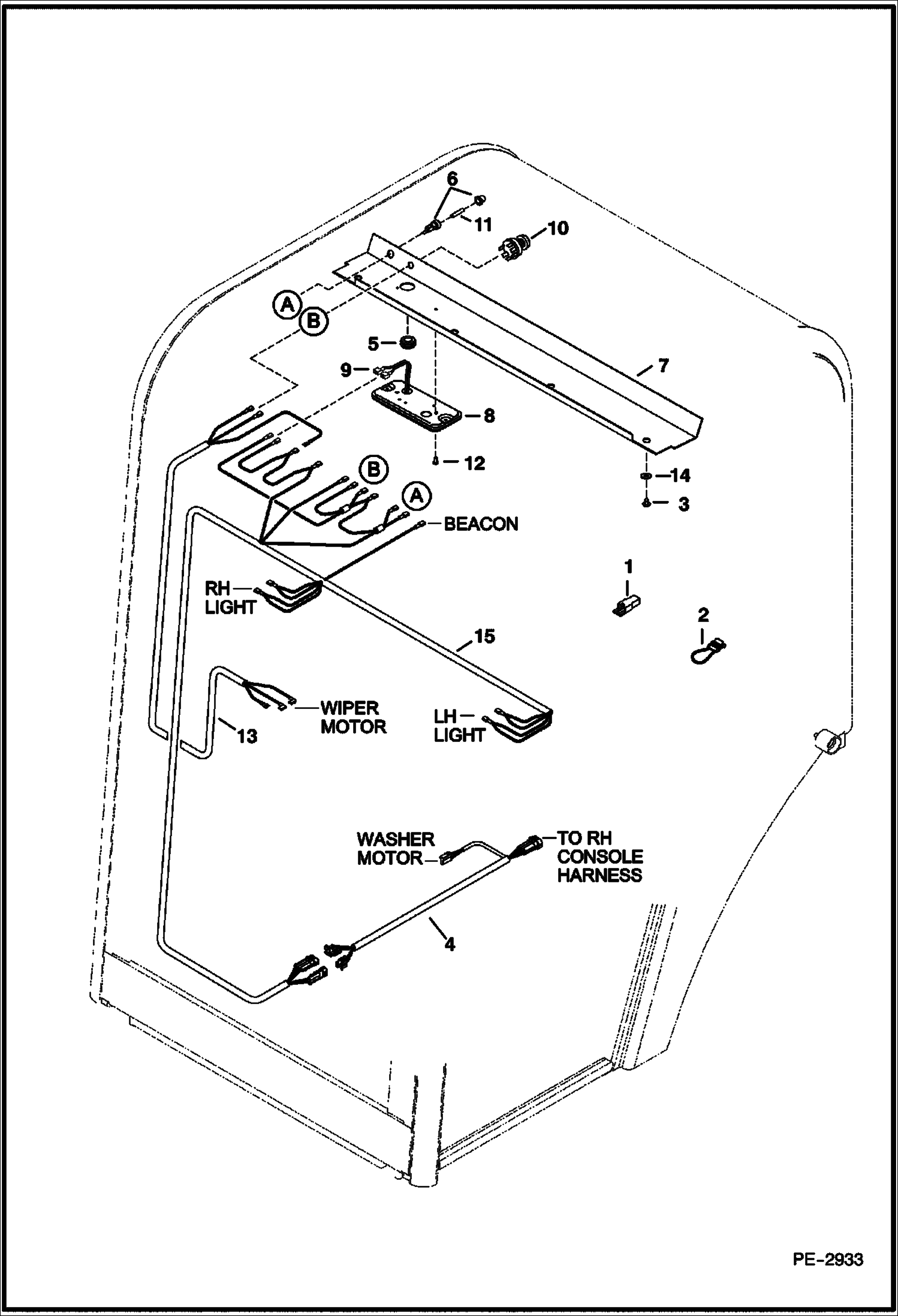 Схема запчастей Bobcat 320 - ELECTRICAL (Cab) (S/N 223811001 & Above, 223511001 & Above) ELECTRICAL SYSTEM