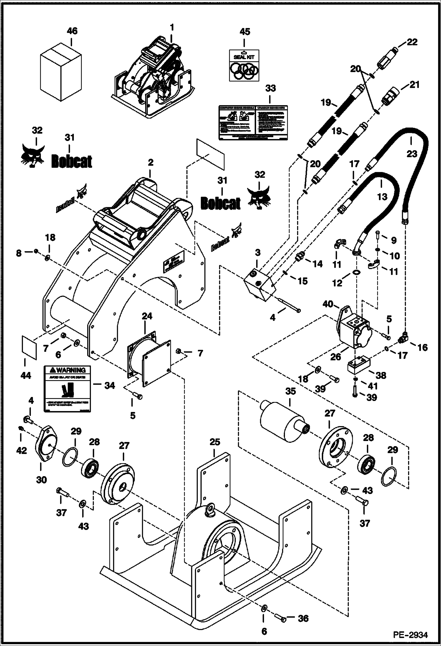 Схема запчастей Bobcat 442 - COMPACTOR PC-62 ACCESSORIES & OPTIONS