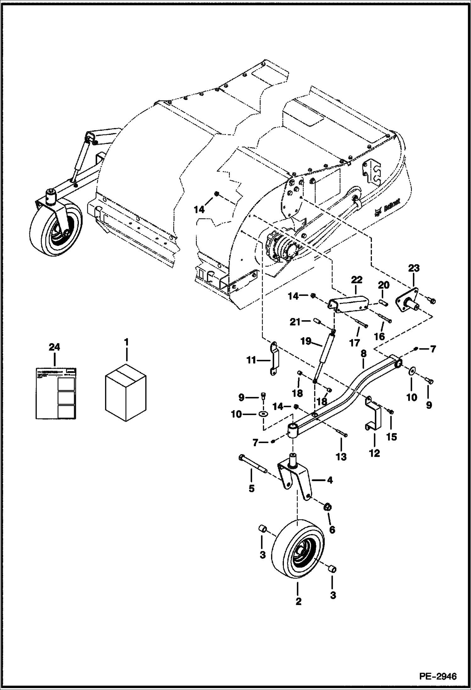 Схема запчастей Bobcat SWEEPER - SWEEPER (Wheel Kit) (60 A42A) (72 A4UE) (84 A00A) Loader