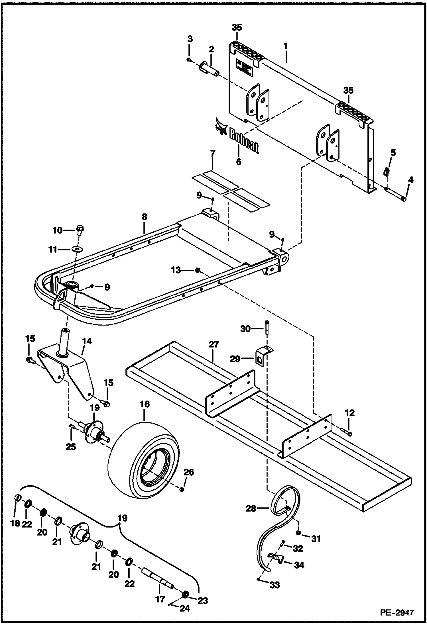 Схема запчастей Bobcat TILLAGE FRAME - TILLAGE FRAME - SOIL CULTIVATOR (Bob-Tach Mounted) (0186) Loader