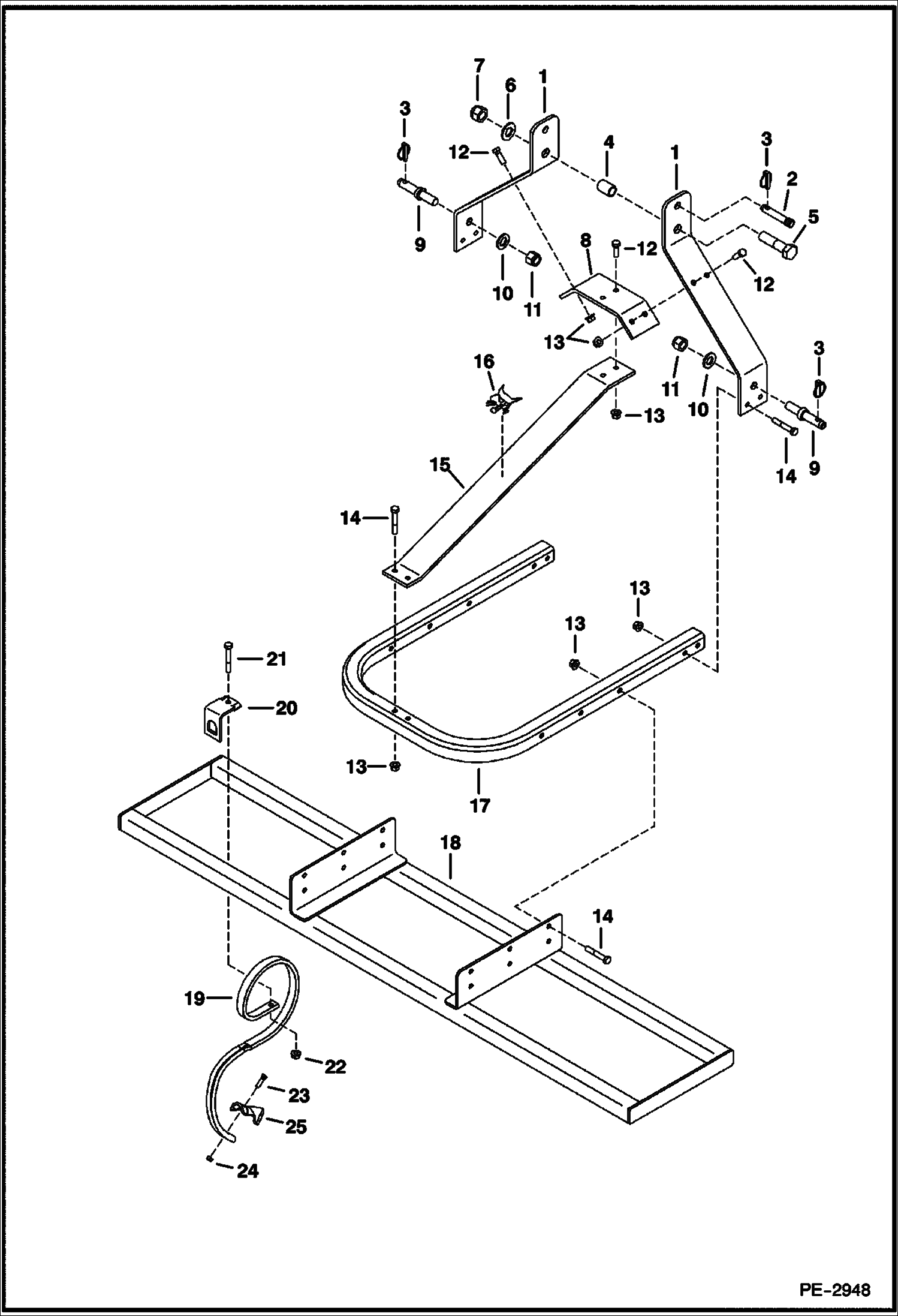 Схема запчастей Bobcat TILLAGE FRAME - TILLAGE FRAME - SOIL CULTIVATOR (3 Point Mounted) (A7ZV) Loader