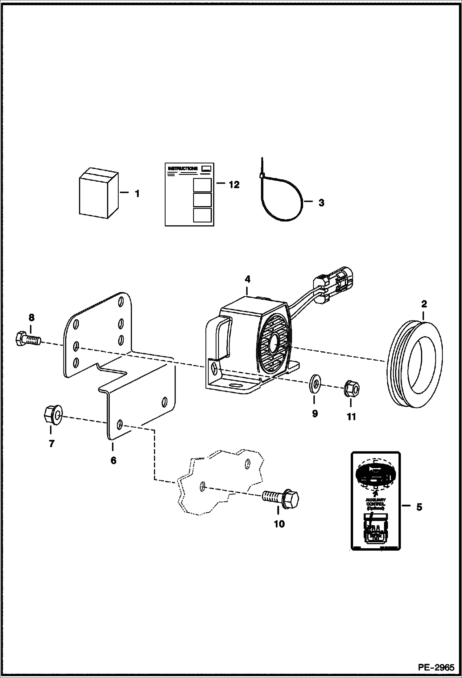 Схема запчастей Bobcat T-Series - HORN KIT (Manual Controls, AHC & ACS) ACCESSORIES & OPTIONS