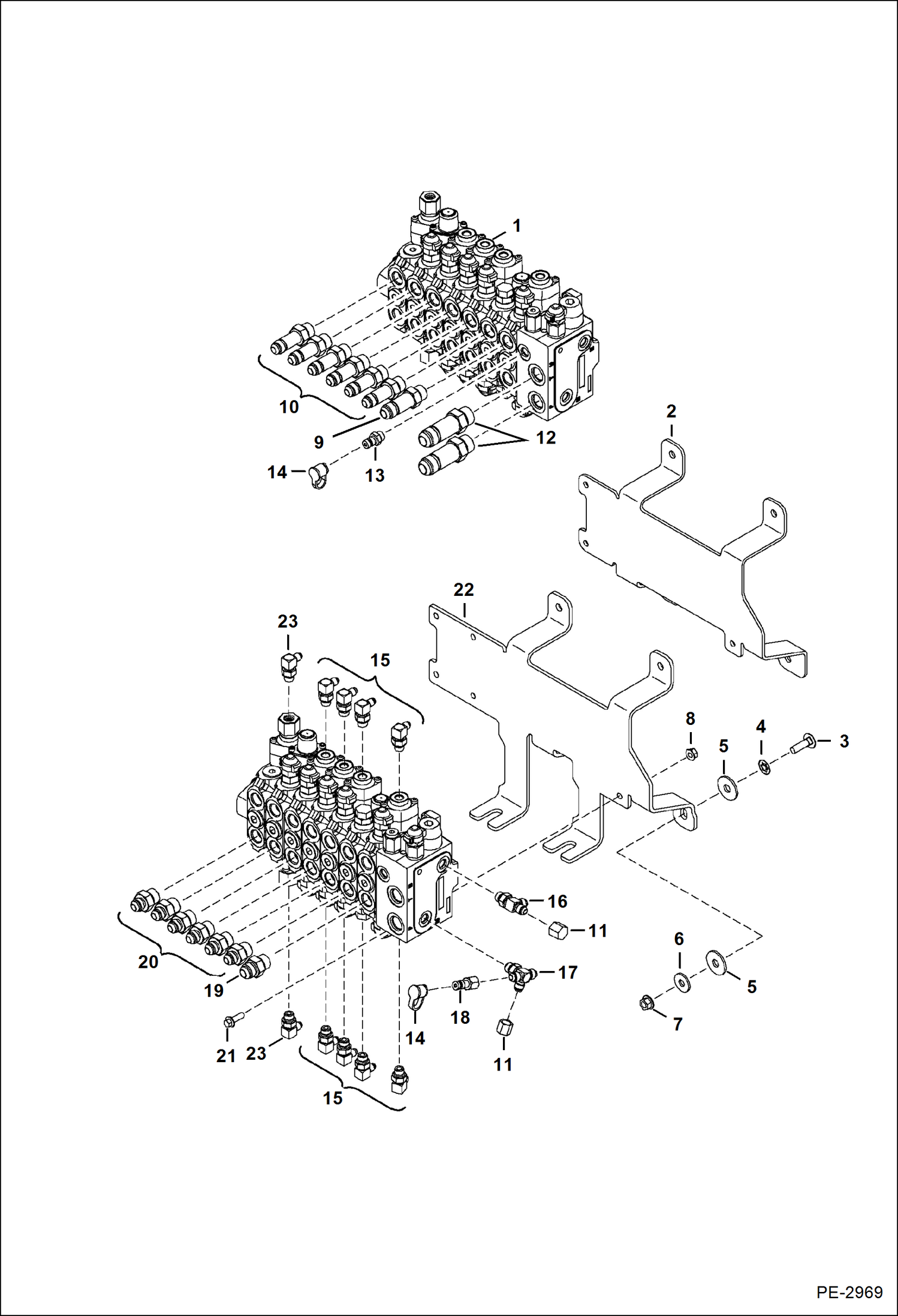 Схема запчастей Bobcat 435 - CONTROL VALVE HYDRAULIC/HYDROSTATIC SYSTEM