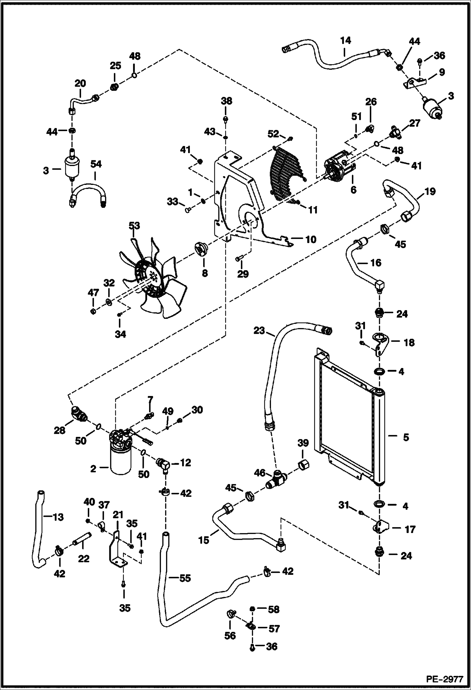 Схема запчастей Bobcat 430 - HYDRAULIC CIRCUITRY (Cooler/Filter) HYDRAULIC/HYDROSTATIC SYSTEM