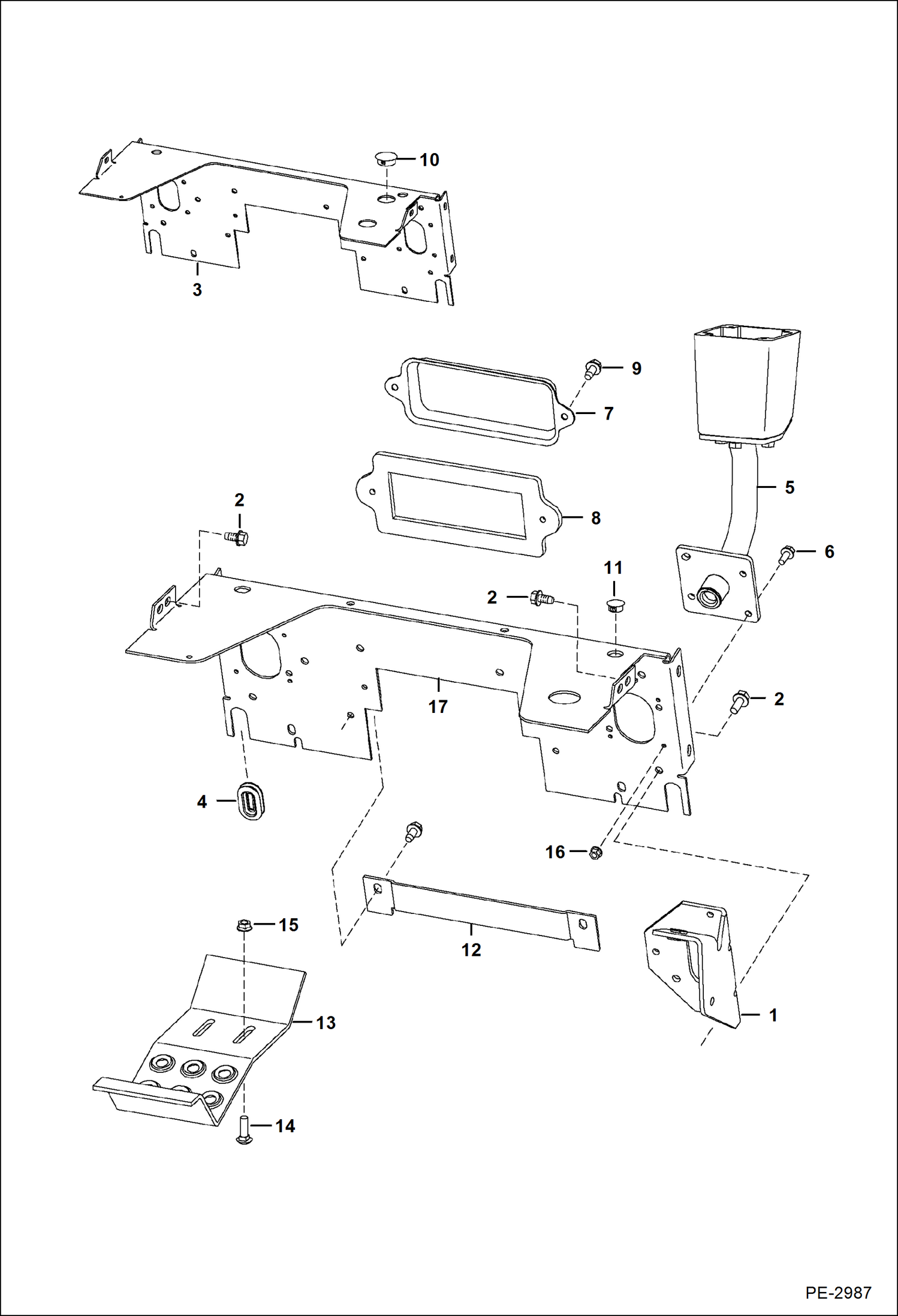 Схема запчастей Bobcat S-Series - PANELS (Selectable Joystick Controls) MAIN FRAME