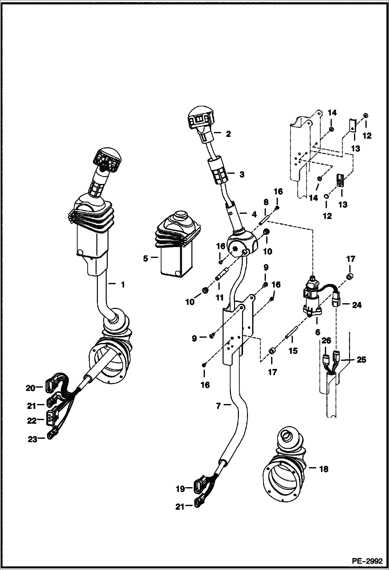 Схема запчастей Bobcat S-Series - CONTROLS ELECTRICAL (AHC) (Handle Assembly) ELECTRICAL SYSTEM