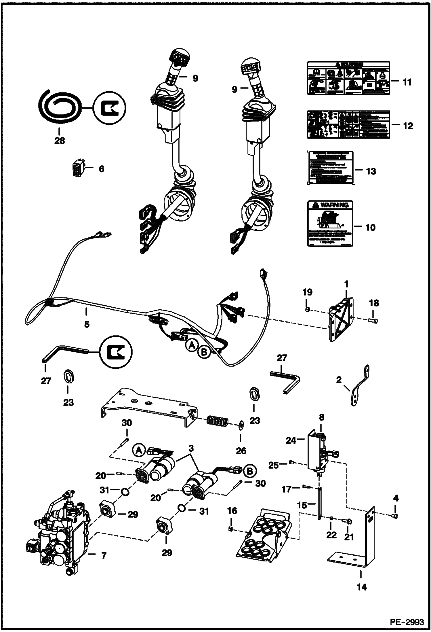 Схема запчастей Bobcat S-Series - CONTROLS ELECTRICAL (ACS) ELECTRICAL SYSTEM