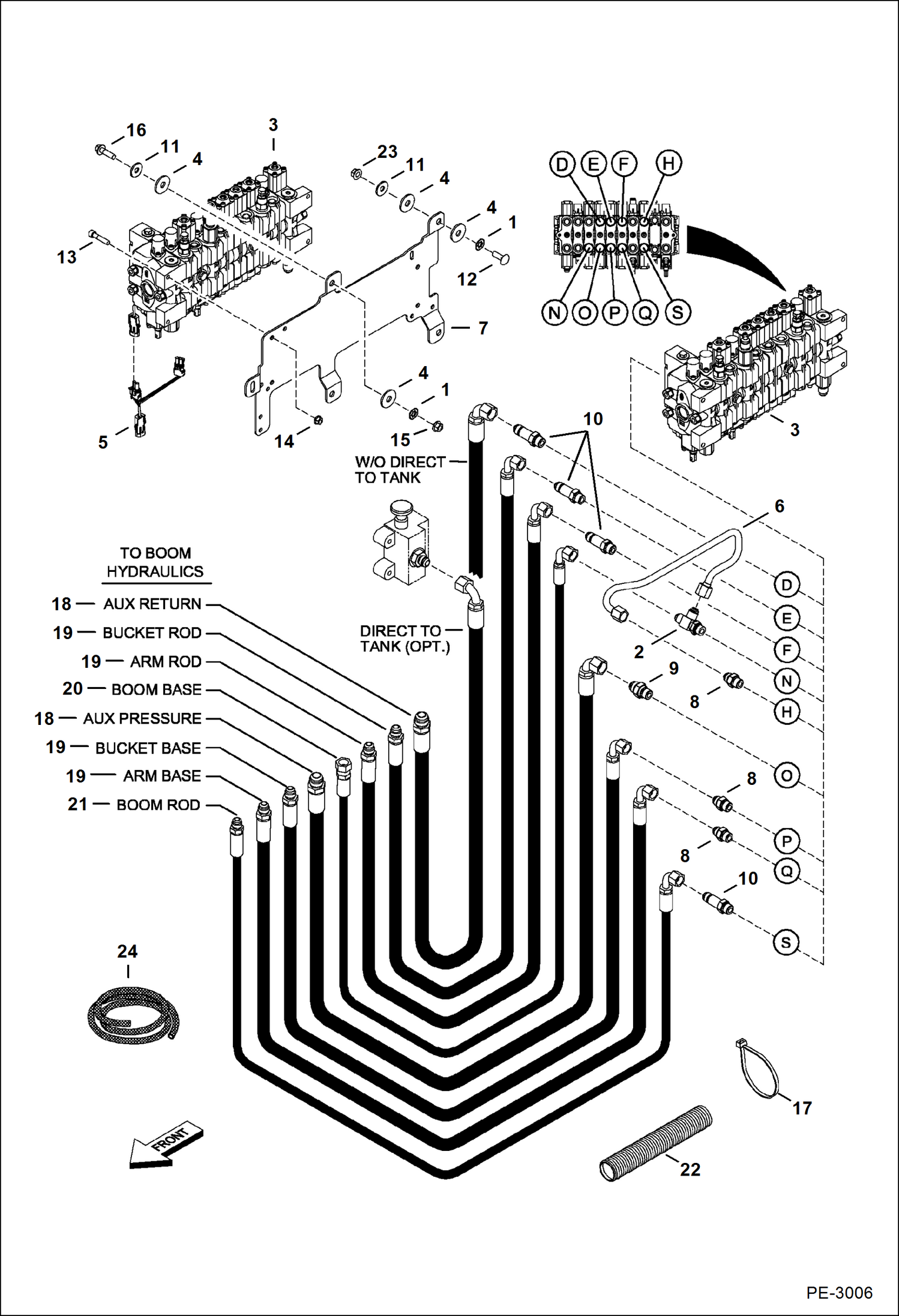 Схема запчастей Bobcat 329 - HYDRAULIC CIRCUITRY (Work) HYDRAULIC SYSTEM