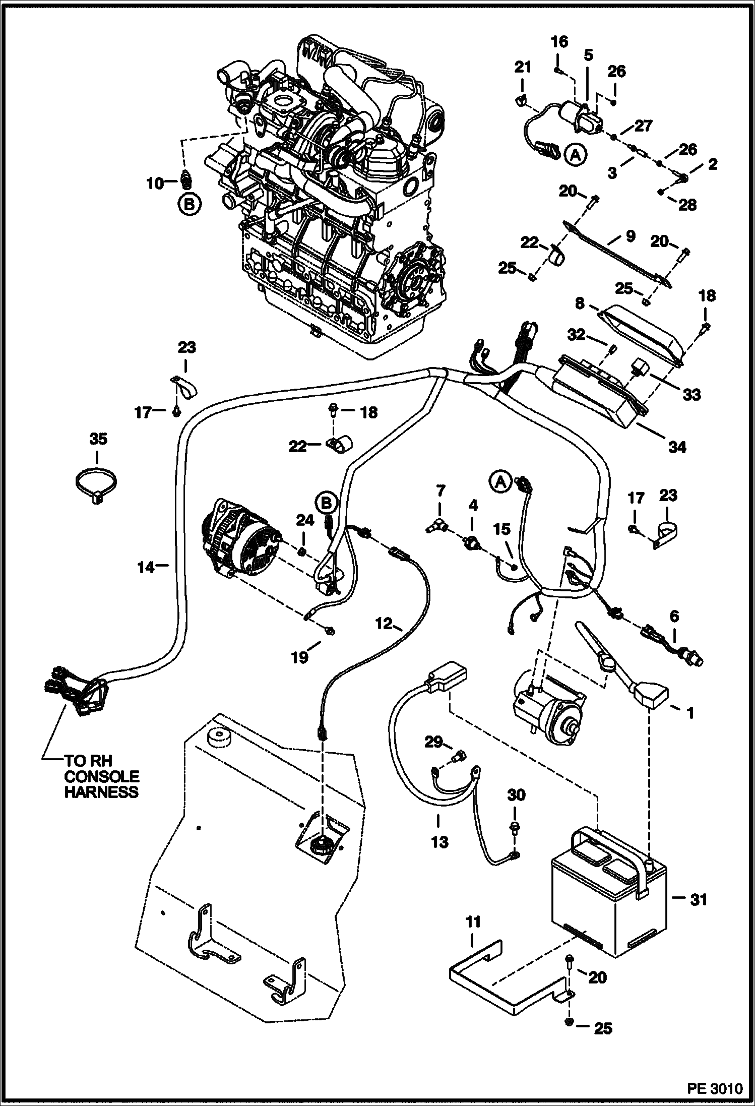 Схема запчастей Bobcat 341 - ELECTRICAL (Engine) ELECTRICAL SYSTEM