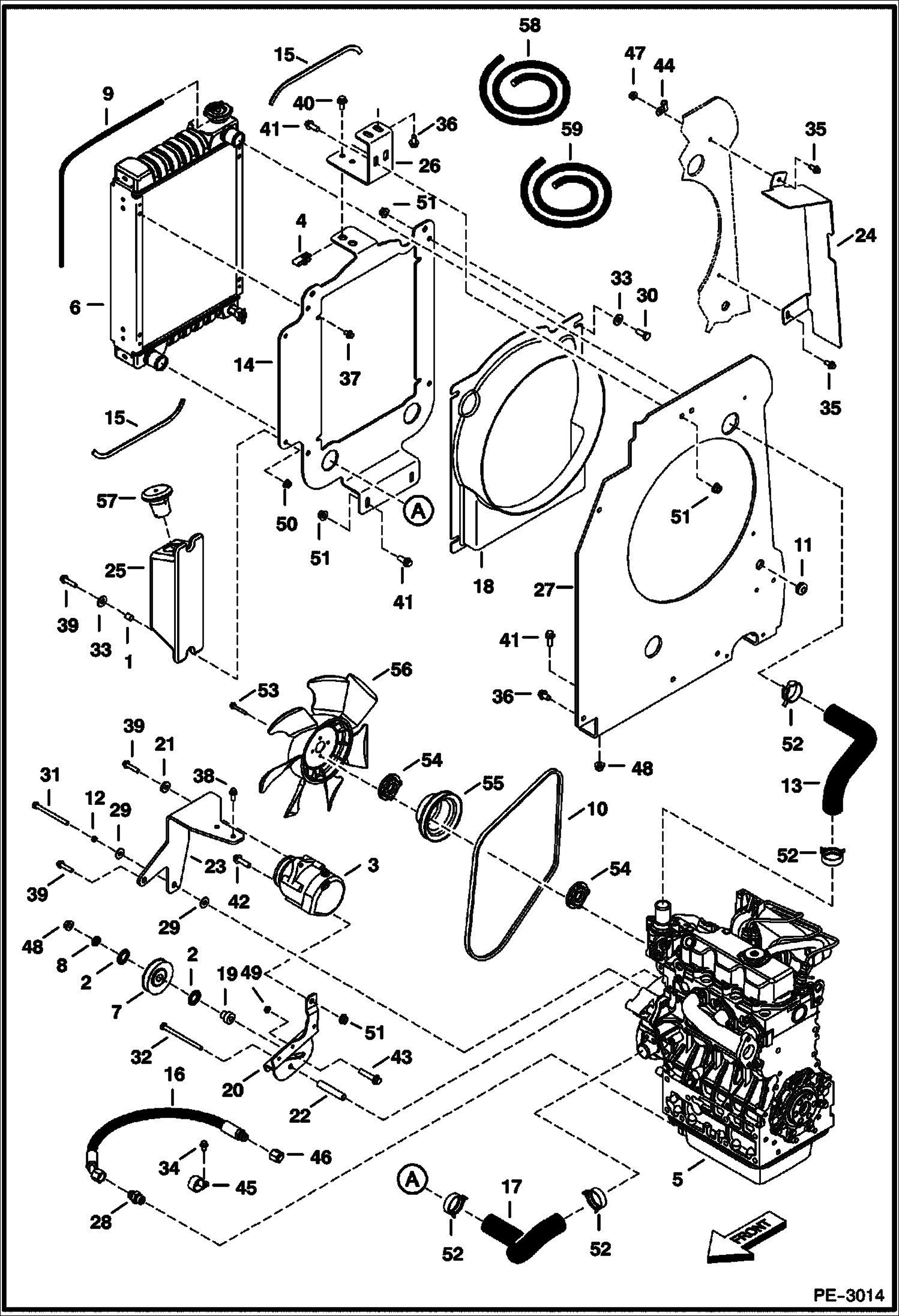 Схема запчастей Bobcat 329 - ENGINE & ATTACHING PARTS (Radiator Water Exchanger) POWER UNIT