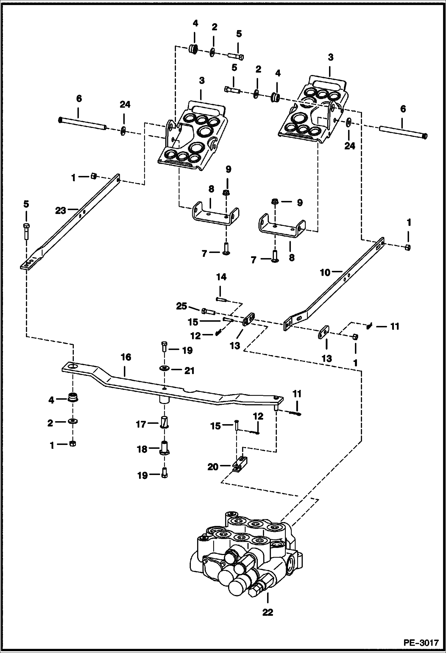 Схема запчастей Bobcat 800s - CONTROL PEDALS HYDRAULIC SYSTEM