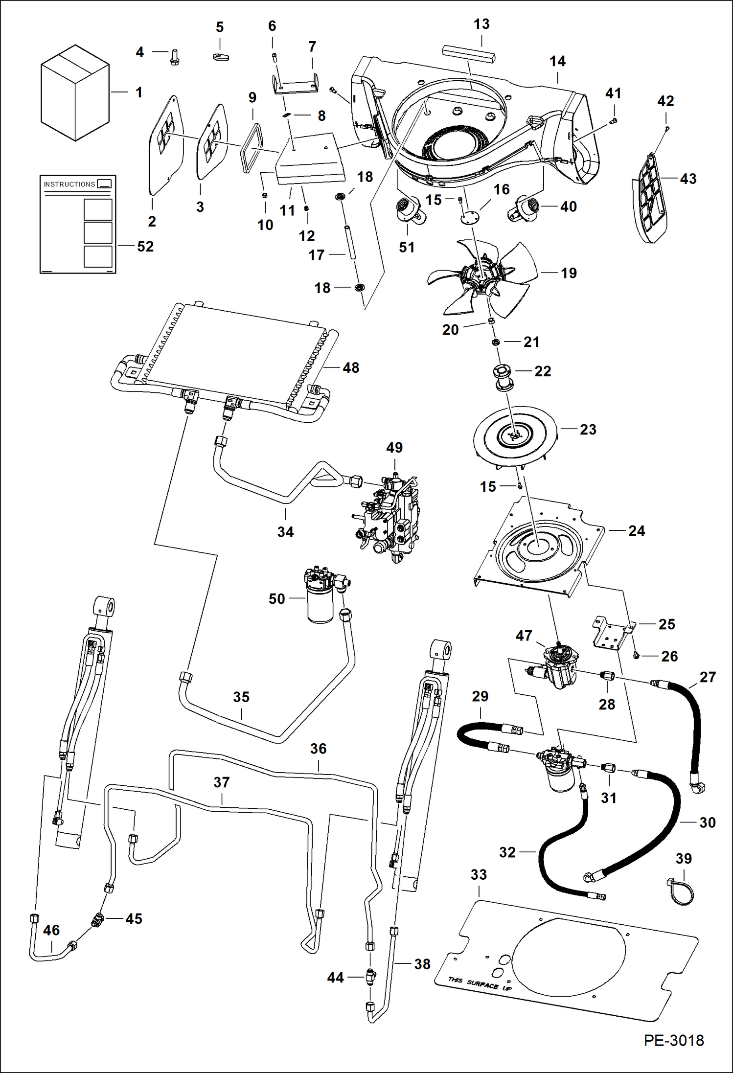 Схема запчастей Bobcat A-Series - COOLING UPGRADE KIT (S/N 539911674 & Below, 540011360 & Below) ACCESSORIES & OPTIONS