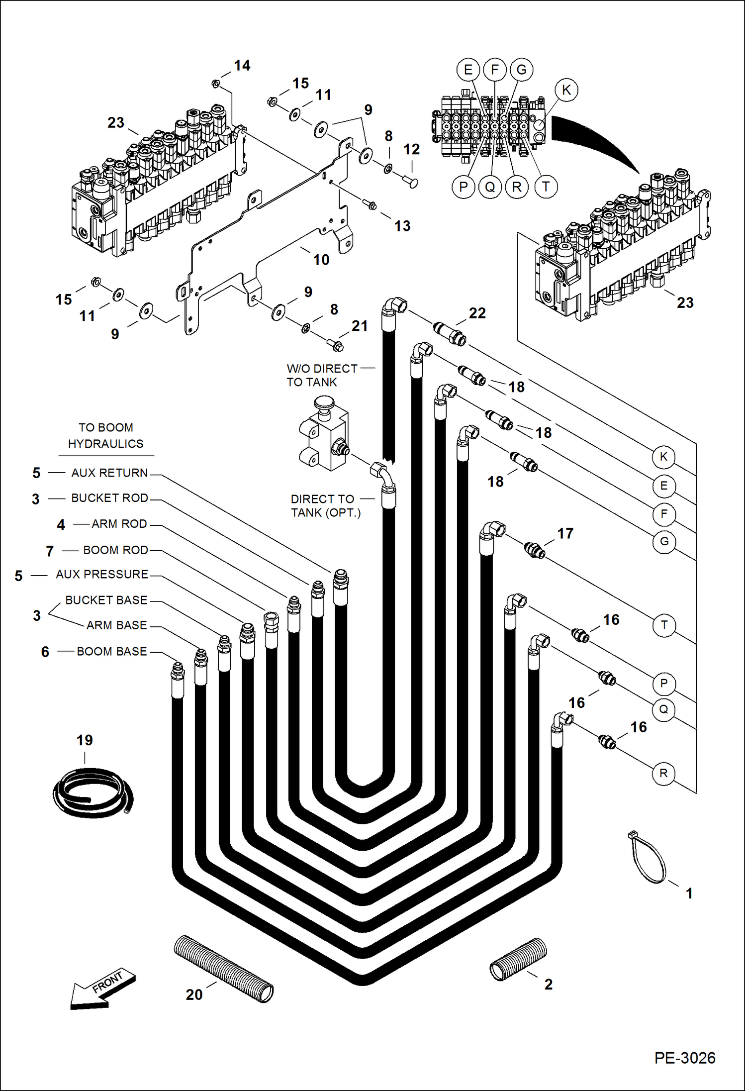 Схема запчастей Bobcat 335 - HYDRAULIC CIRCUITRY (Work) HYDRAULIC SYSTEM