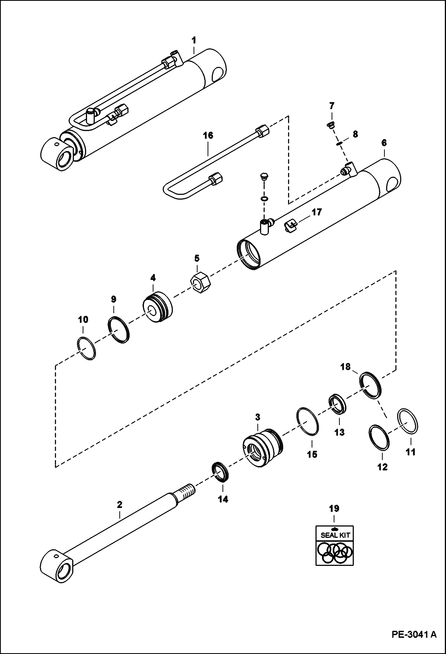 Схема запчастей Bobcat GRAPPLES - CYLINDER (Industrial Grapple Buckets 62 AFOS, 68 AFOR, 74 AFOH, 80 AFOP) (Industrial Grapple Forks 66 AFOU, 78 AEDF) Loader