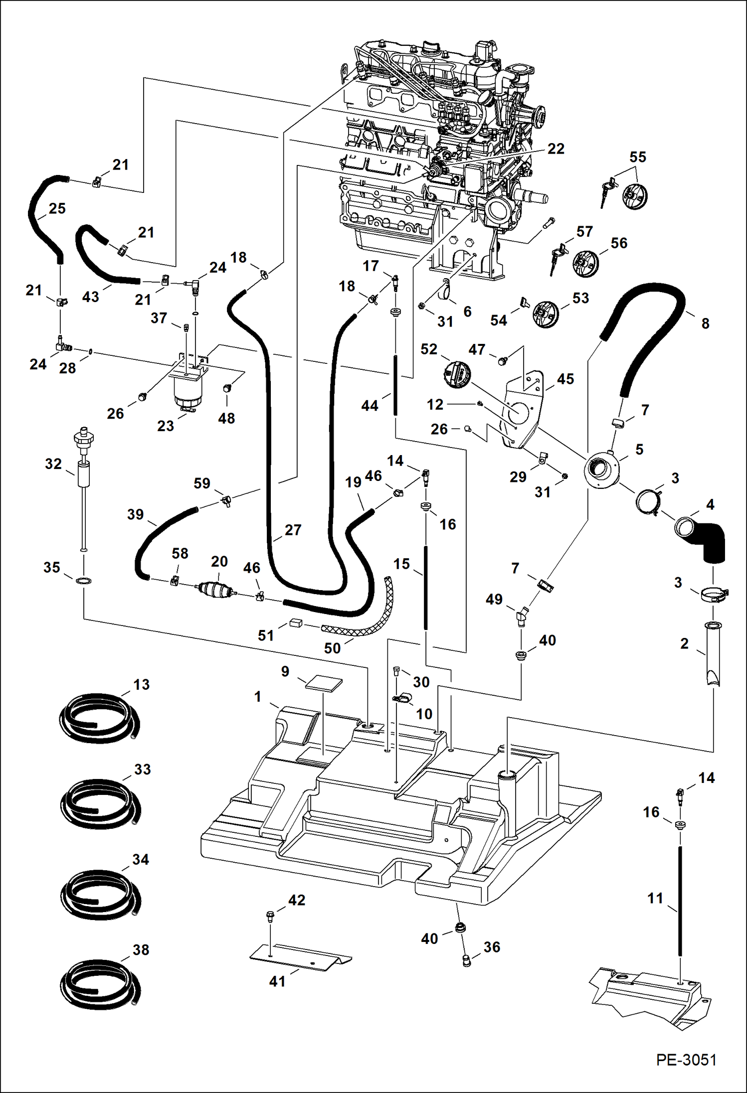 Схема запчастей Bobcat S-Series - FUEL SYSTEM (S/N 529711001 & Above, 529811001 & Above) MAIN FRAME