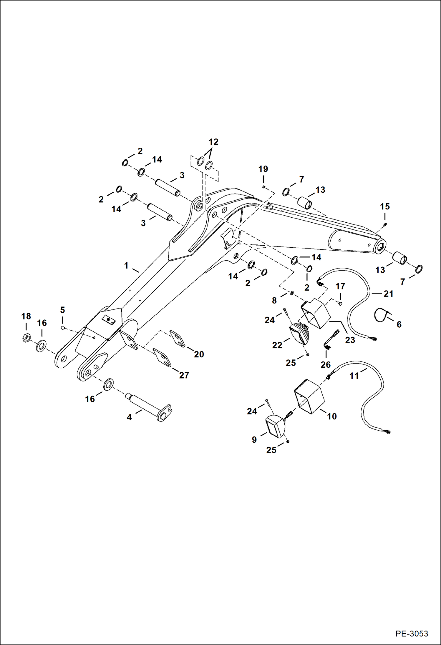 Схема запчастей Bobcat 329 - BOOM WORK EQUIPMENT