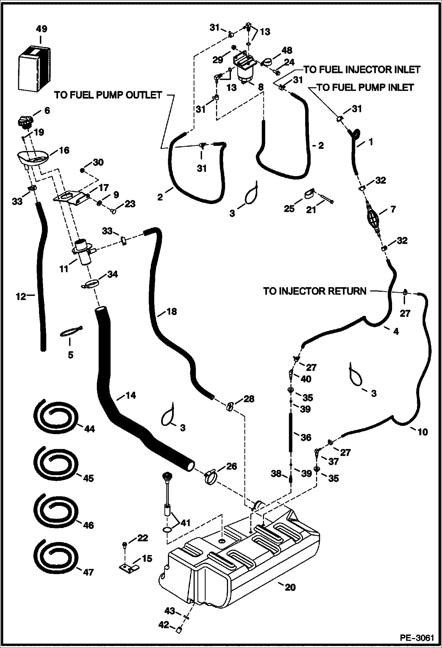 Схема запчастей Bobcat 334 - FUEL SYSTEM POWER UNIT