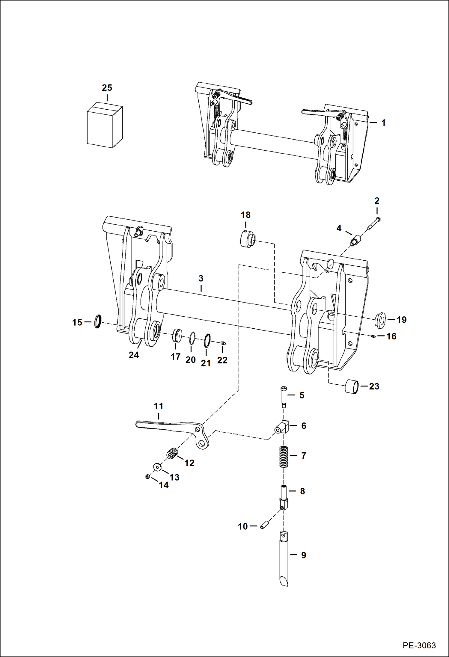 Схема запчастей Bobcat A-Series - BOB-TACH MAIN FRAME