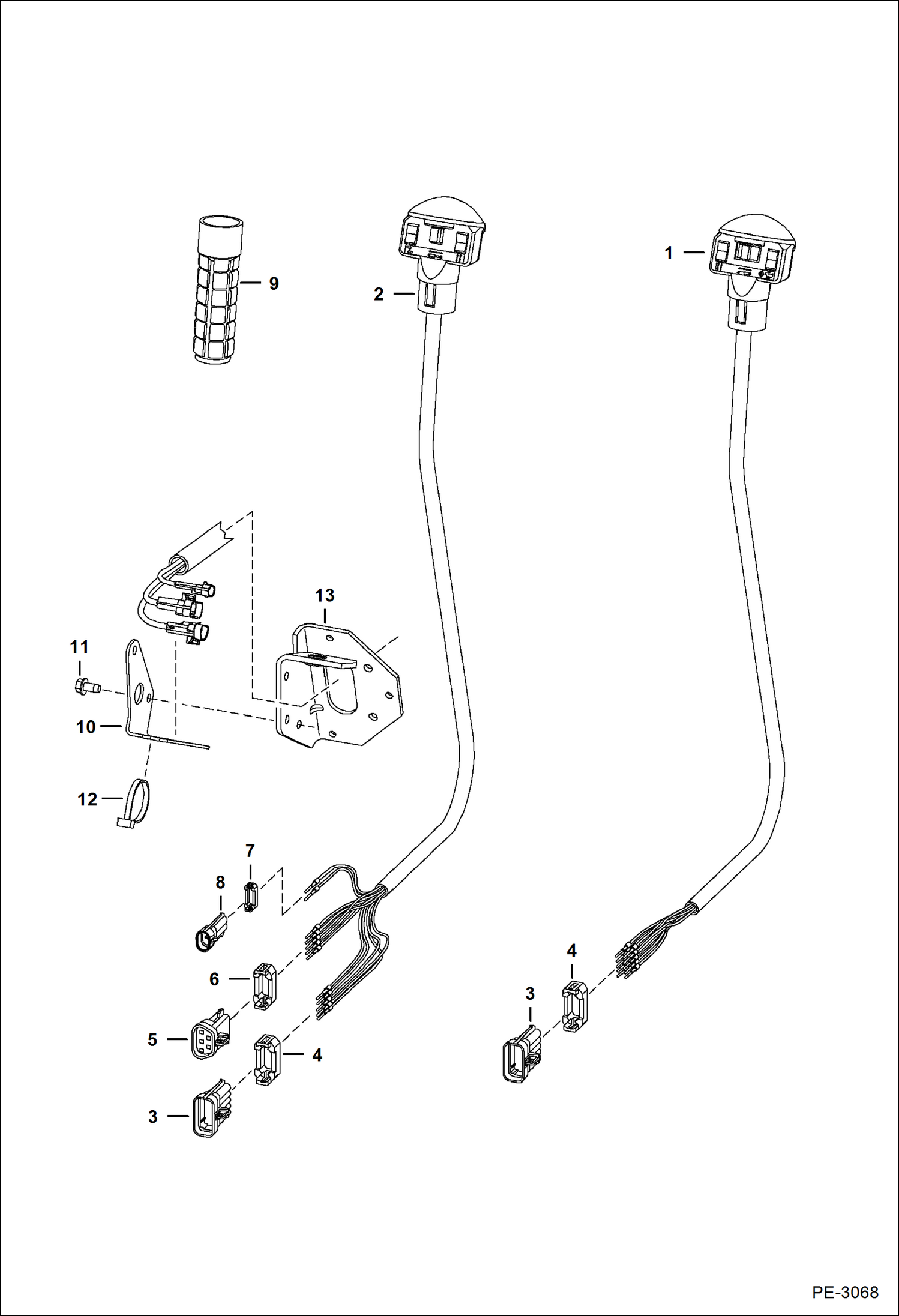 Схема запчастей Bobcat S-Series - CONTROLS ELECTRICAL (Manual Controls) ELECTRICAL SYSTEM