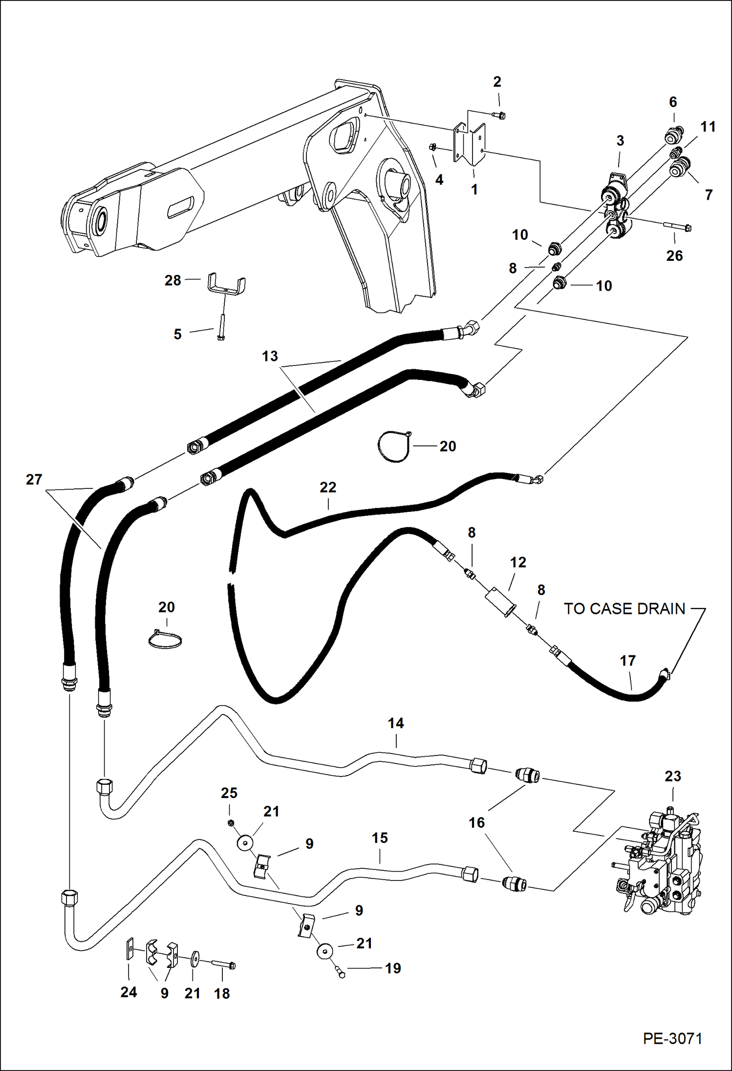 Схема запчастей Bobcat S-Series - AUXILIARY HYDRAULICS HYDRAULIC SYSTEM