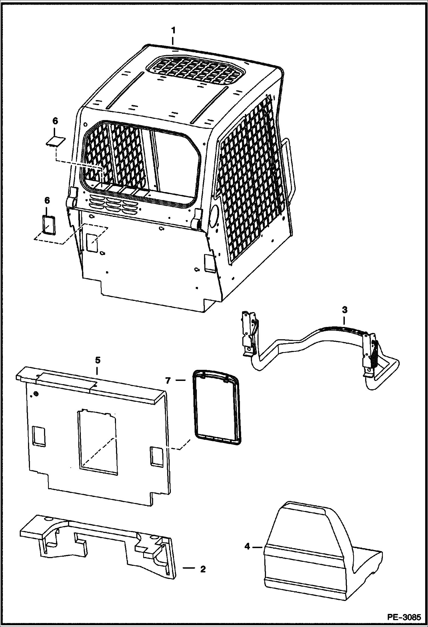 Схема запчастей Bobcat A-Series - OPERATOR CAB MAIN FRAME