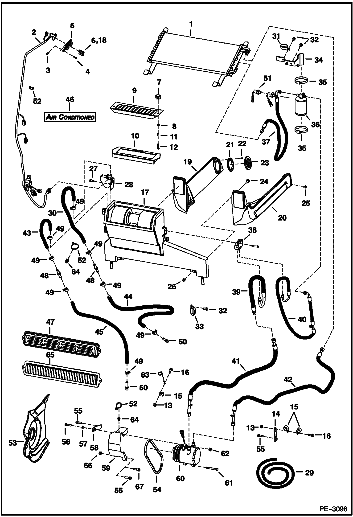 Схема запчастей Bobcat S-Series - HEATER & A/C OPTION (Metal Housing) ACCESSORIES & OPTIONS