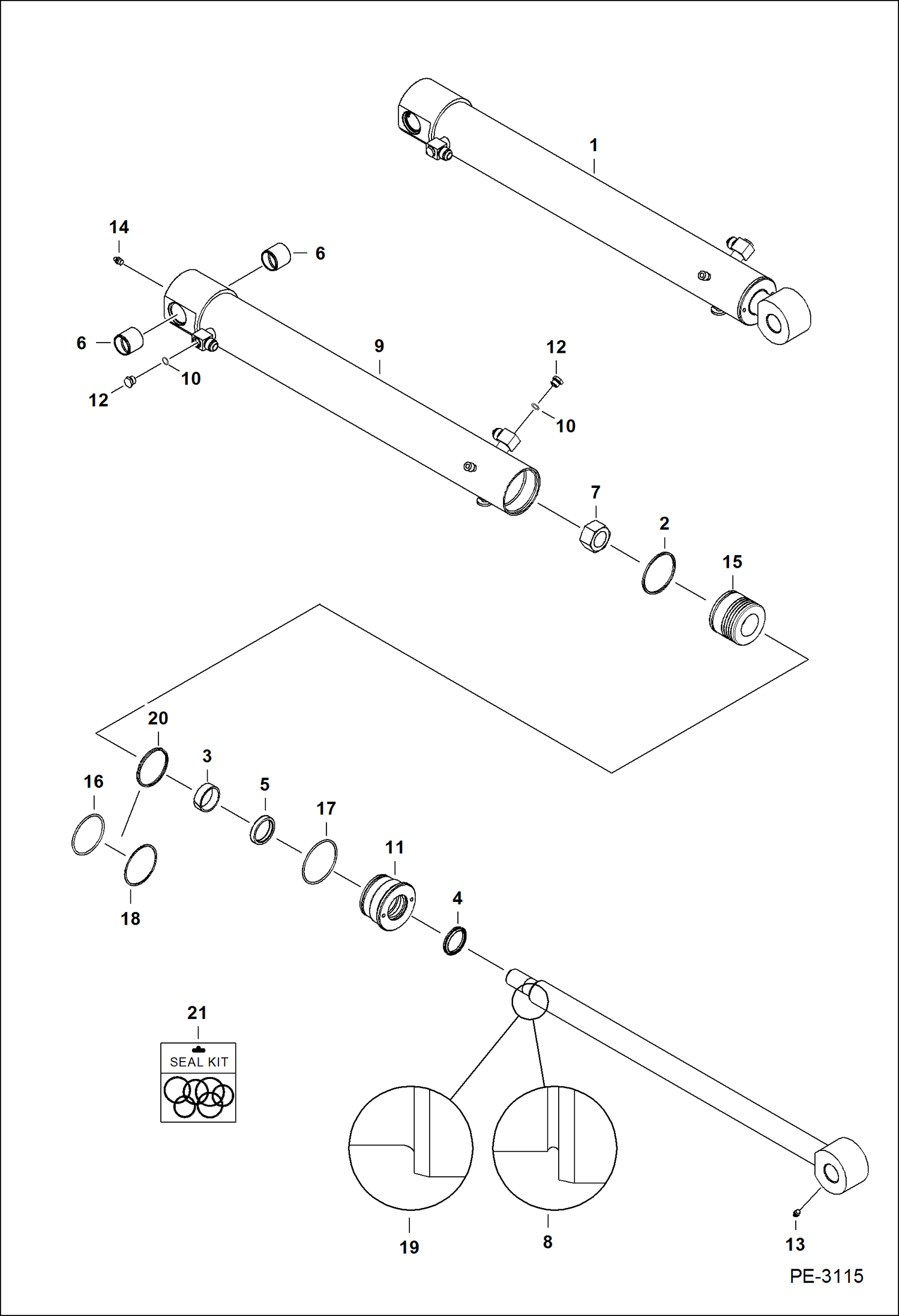 Схема запчастей Bobcat 331 - BOOM CYLINDER HYDRAULIC SYSTEM