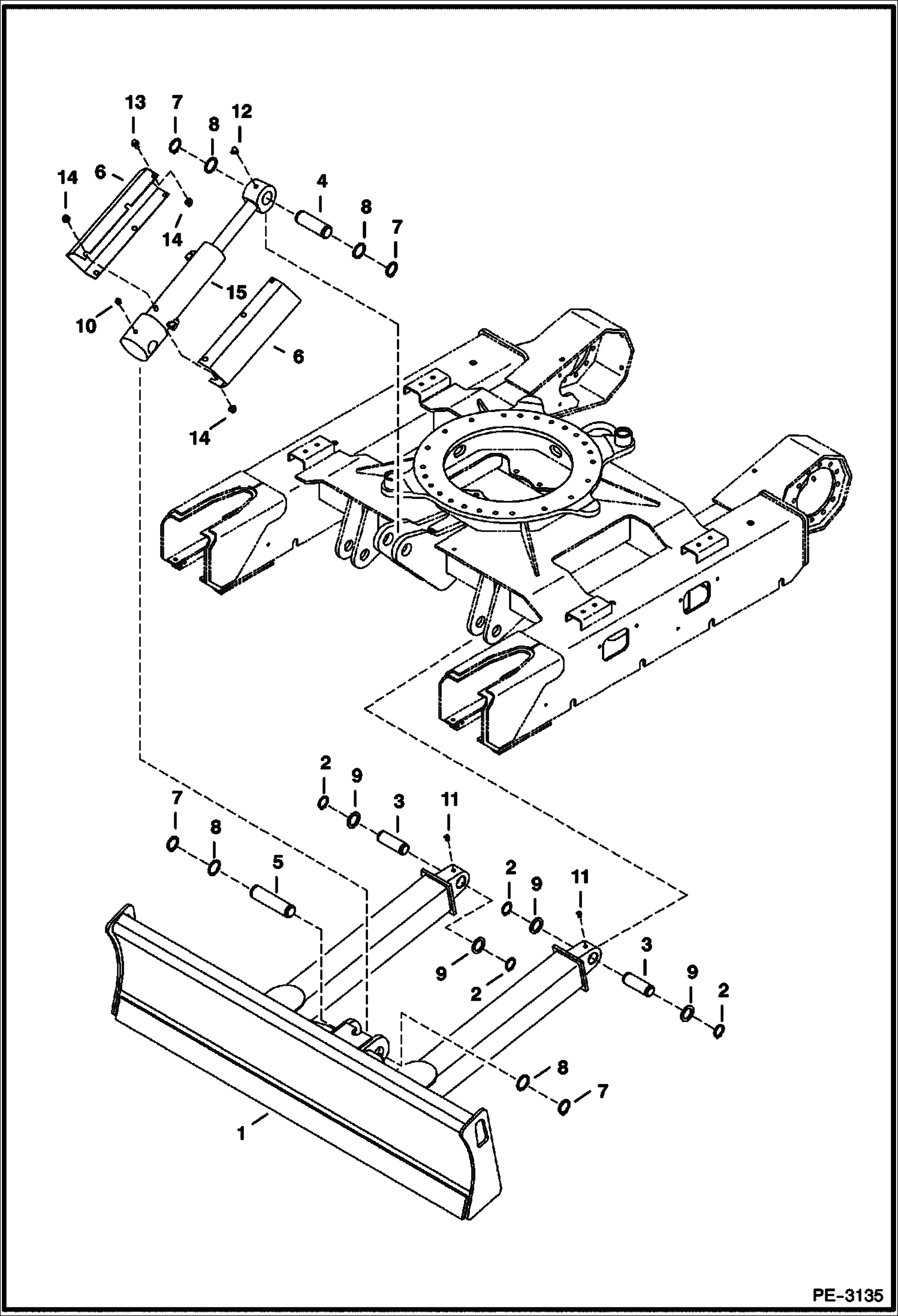 Схема запчастей Bobcat 428 - BLADE WORK EQUIPMENT